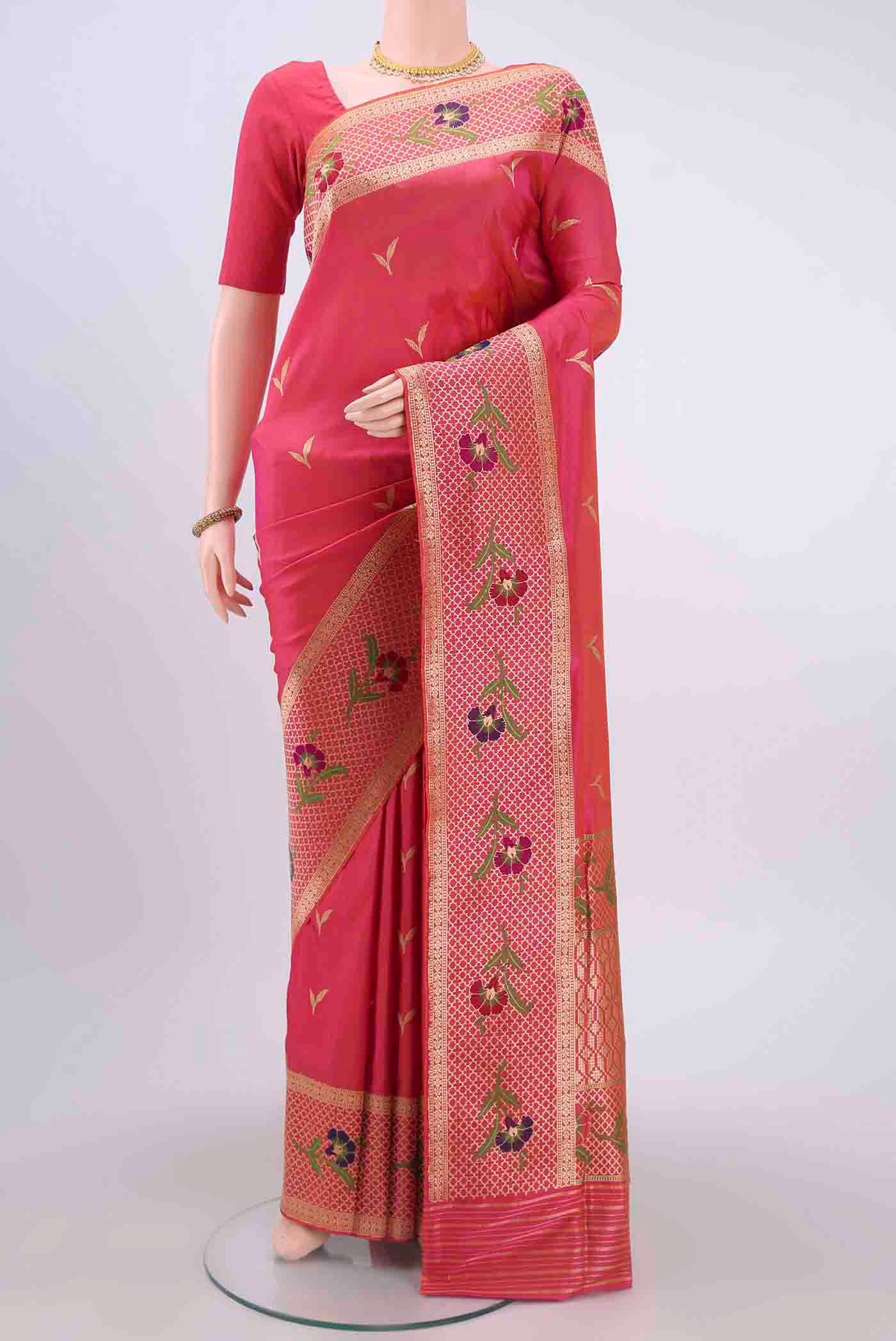 Pink Banarasi Silk Saree