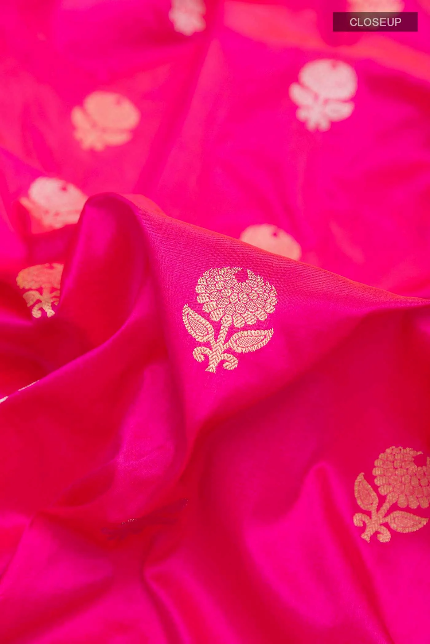 Pink Banarasi Silk Saree - Image 2