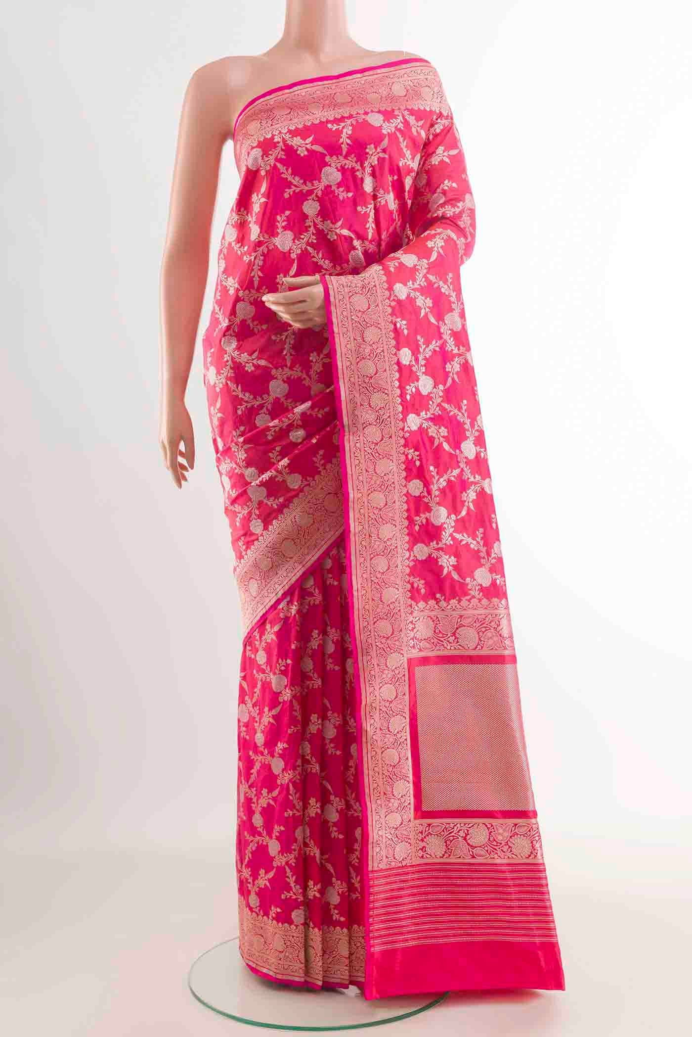 Pink Banarasi Silk Saree