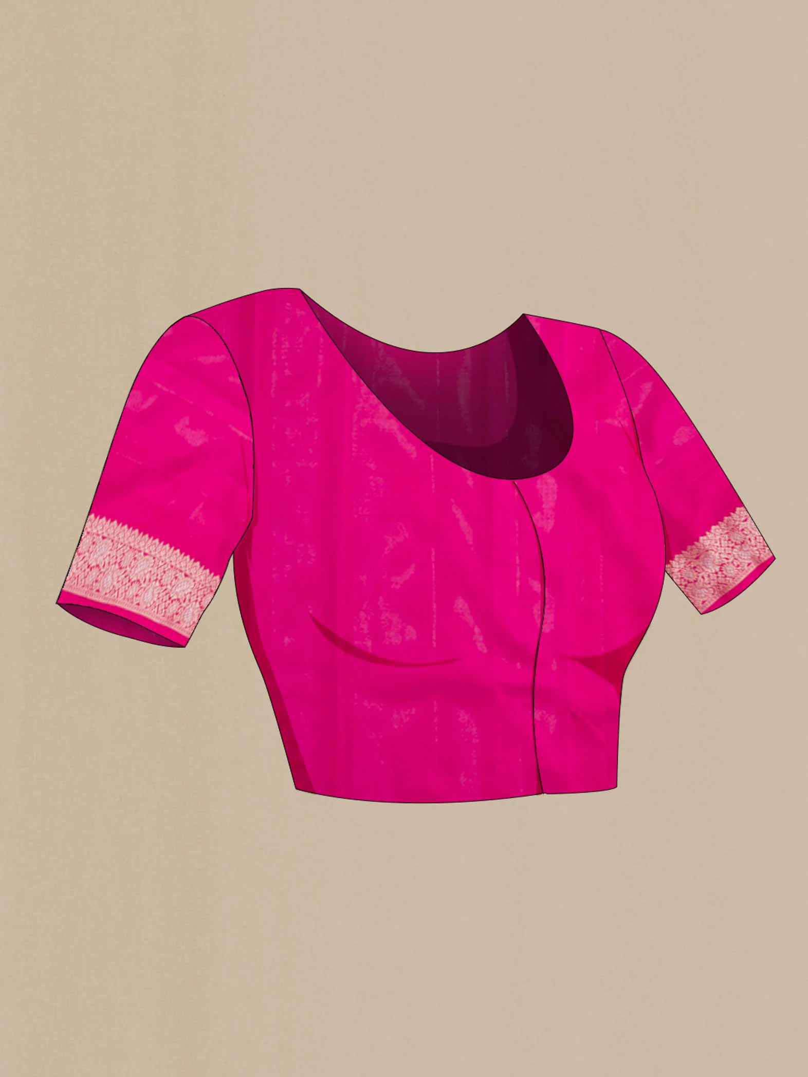 Pink Banarasi Silk Saree - Image 5