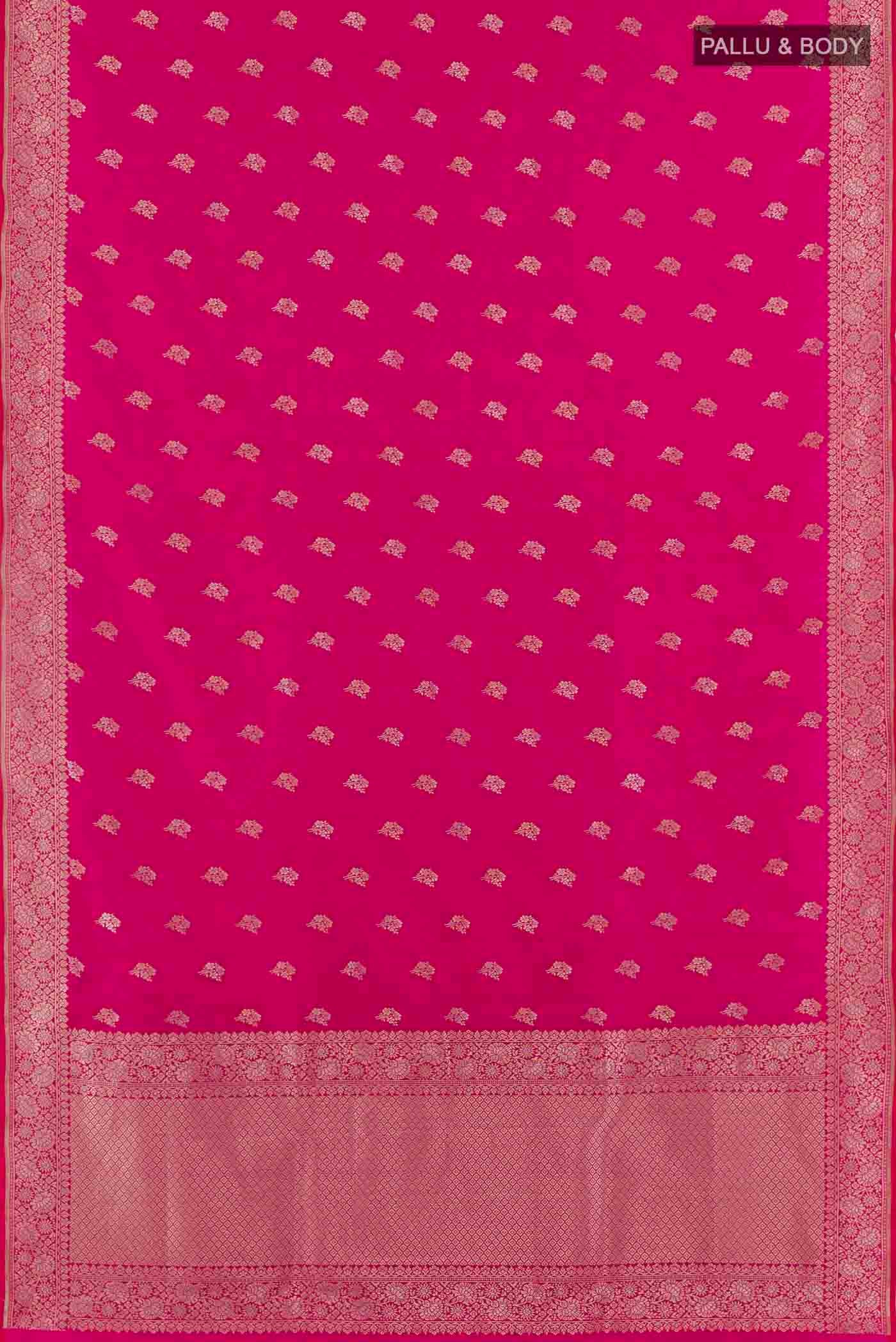 Pink Banarasi Silk Saree - Image 6