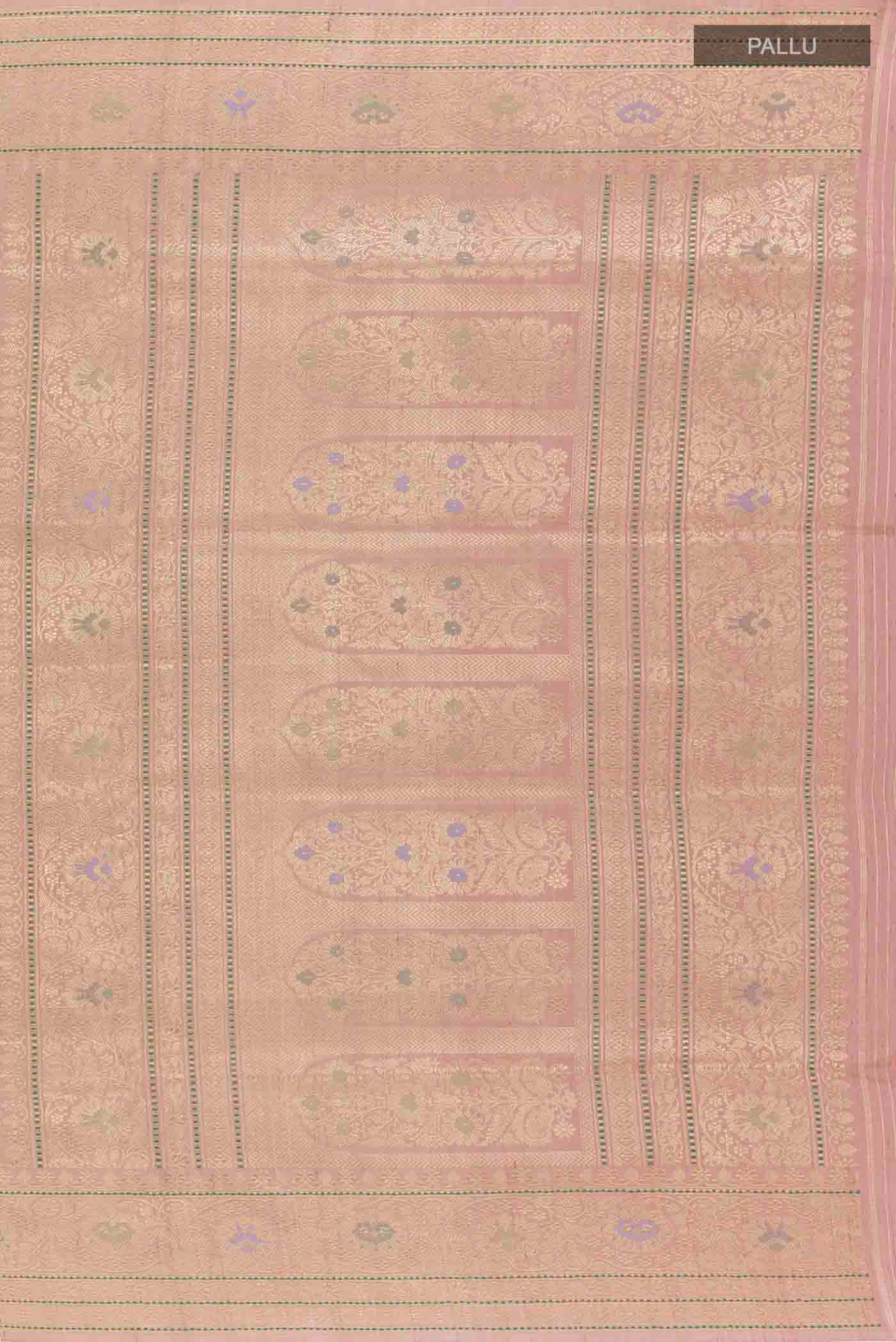 Rose Gold Banarasi Silk Saree - Image 7