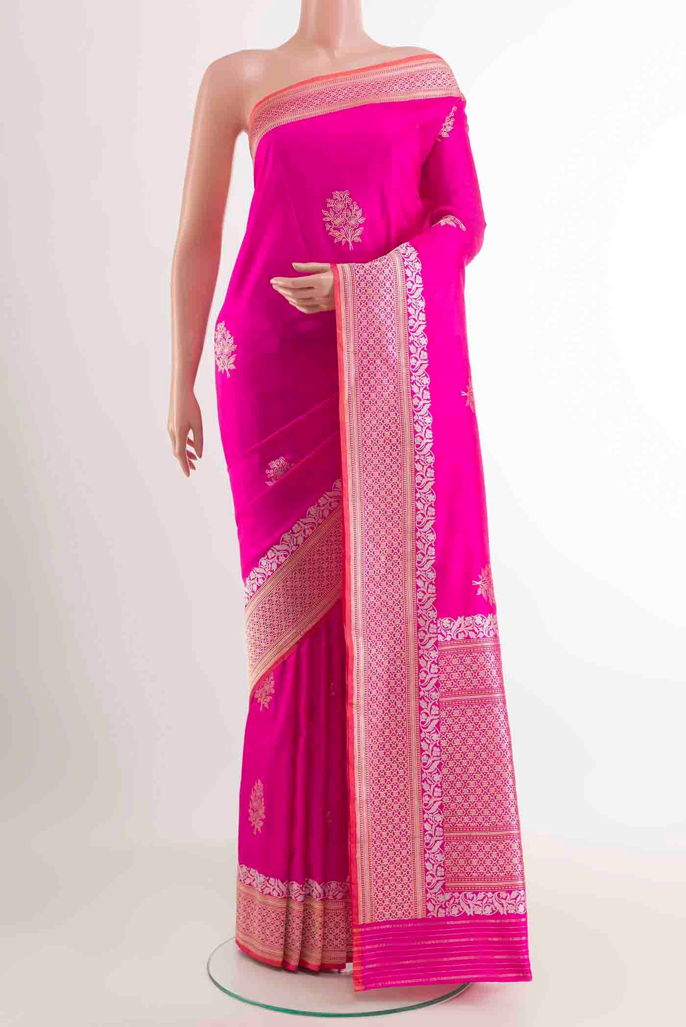Pink Banarasi Silk Saree
