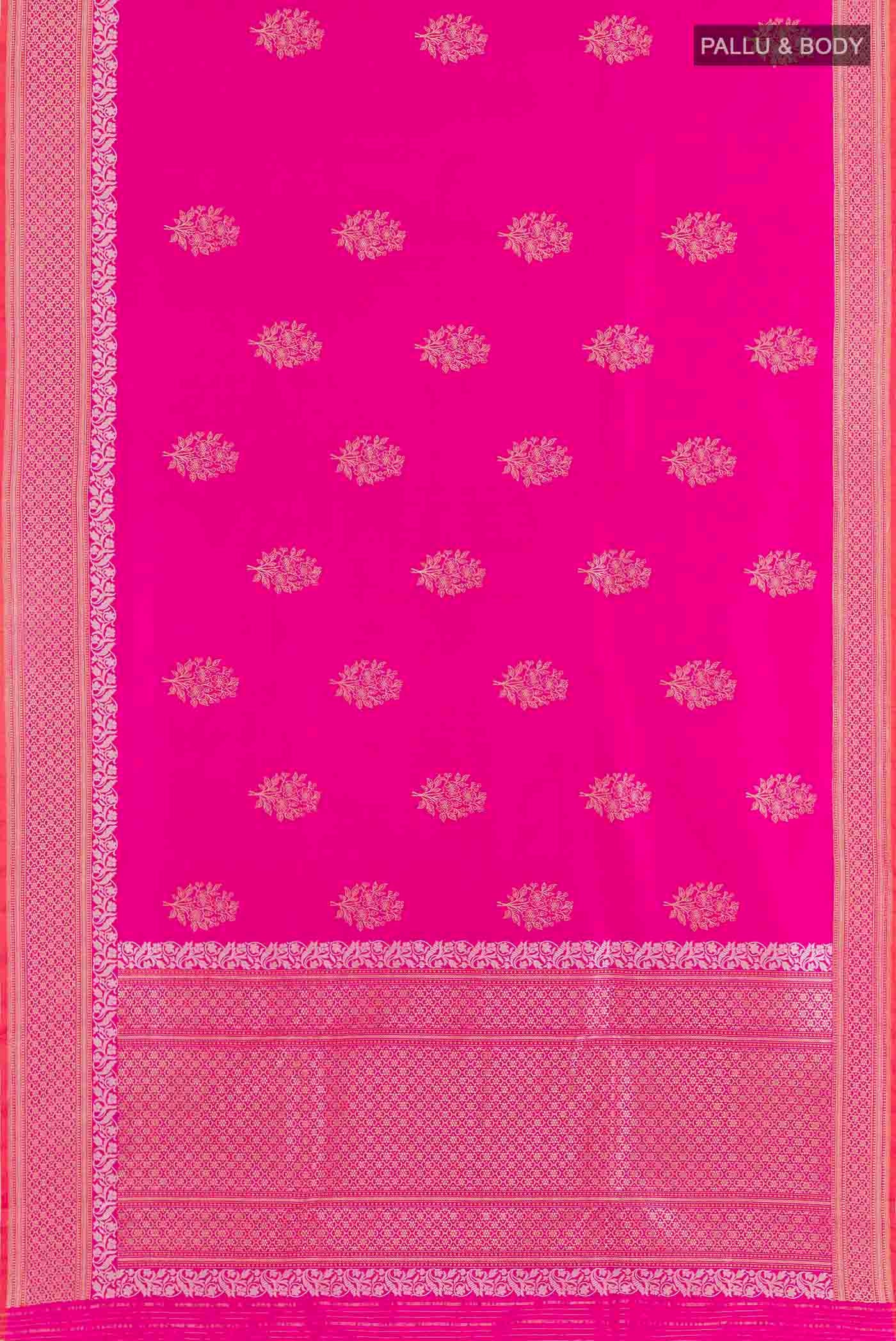 Pink Banarasi Silk Saree - Image 5