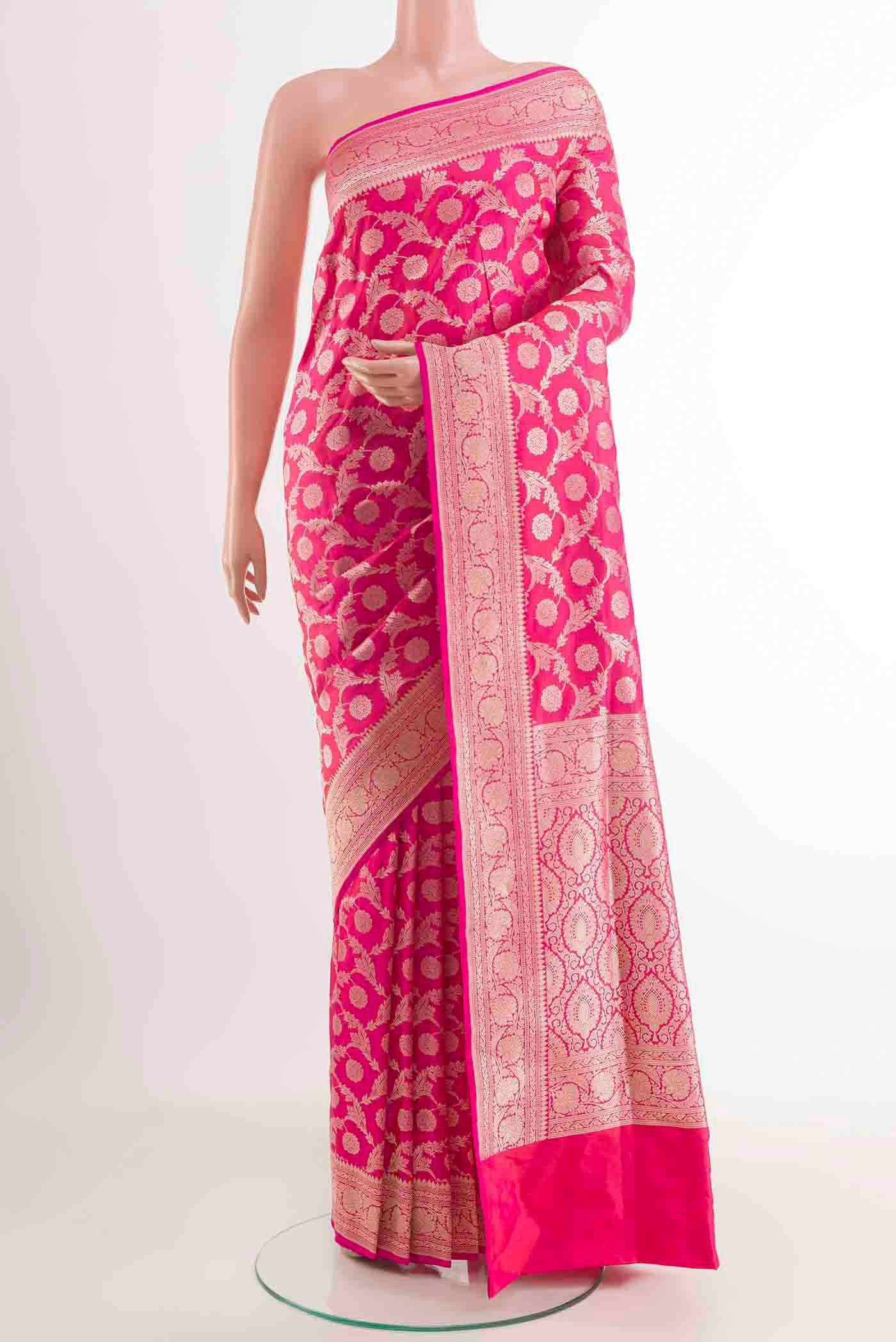 Pink Banarasi Silk Saree