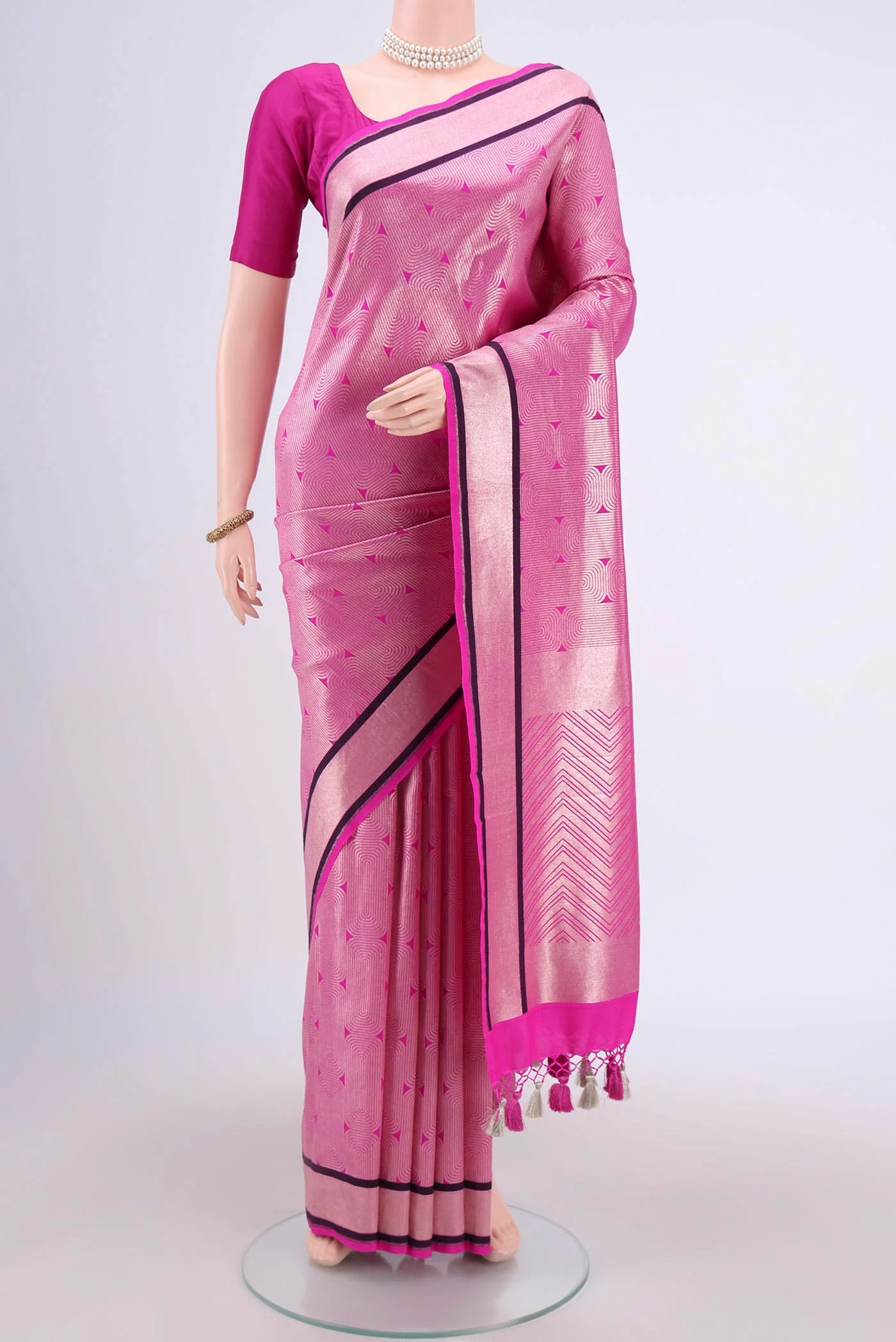 Pink Banarasi Silk Saree