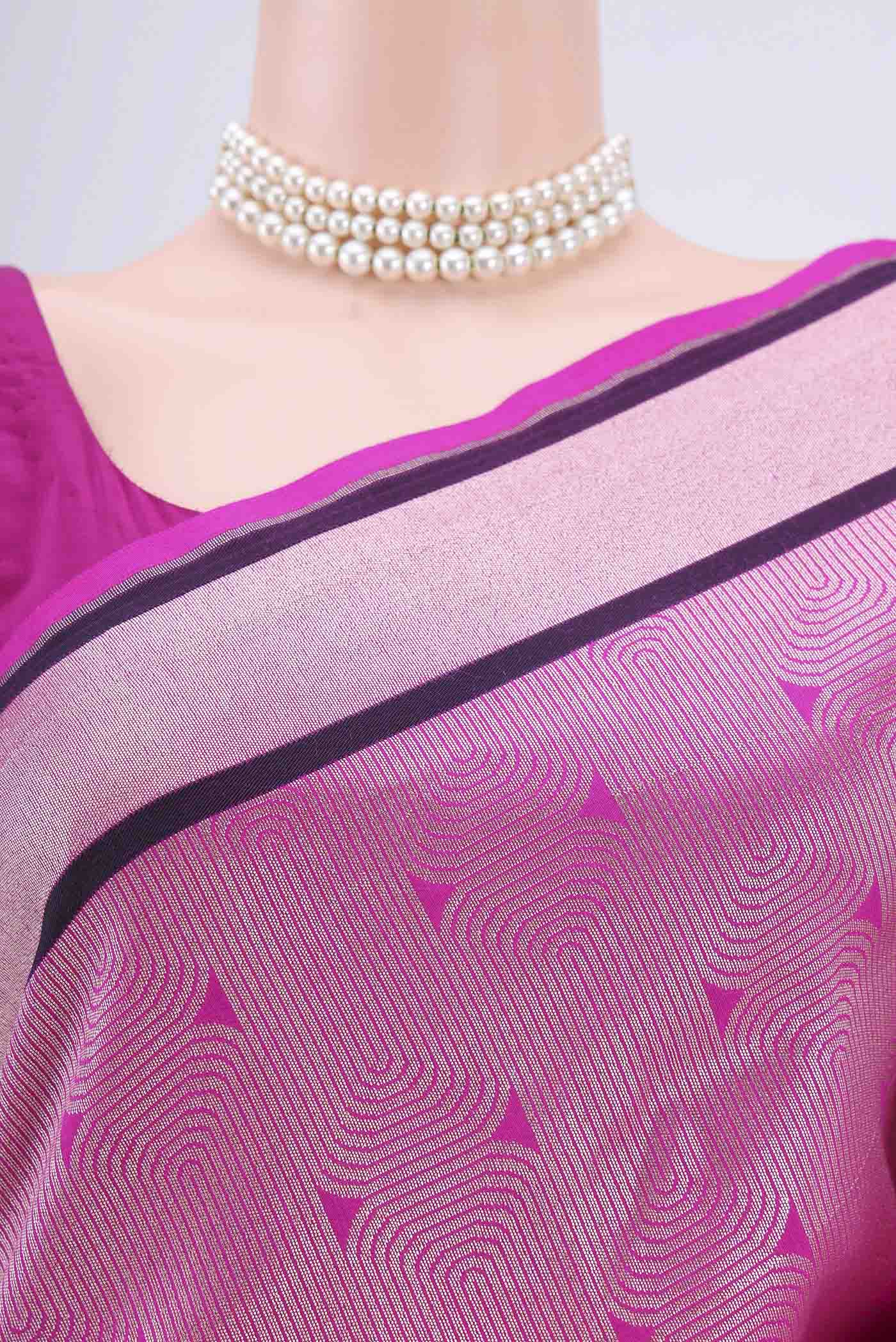 Pink Banarasi Silk Saree - Image 2
