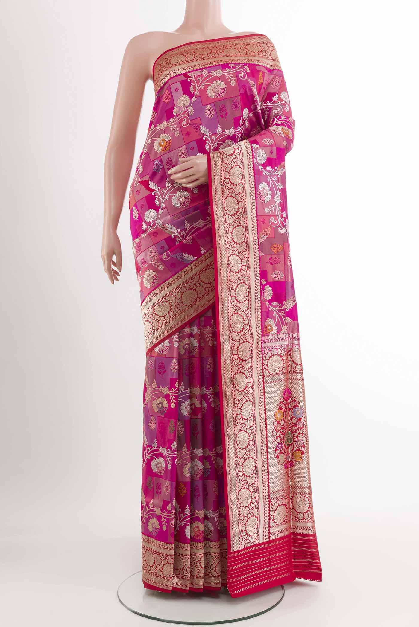 Pink Banarasi Silk Saree