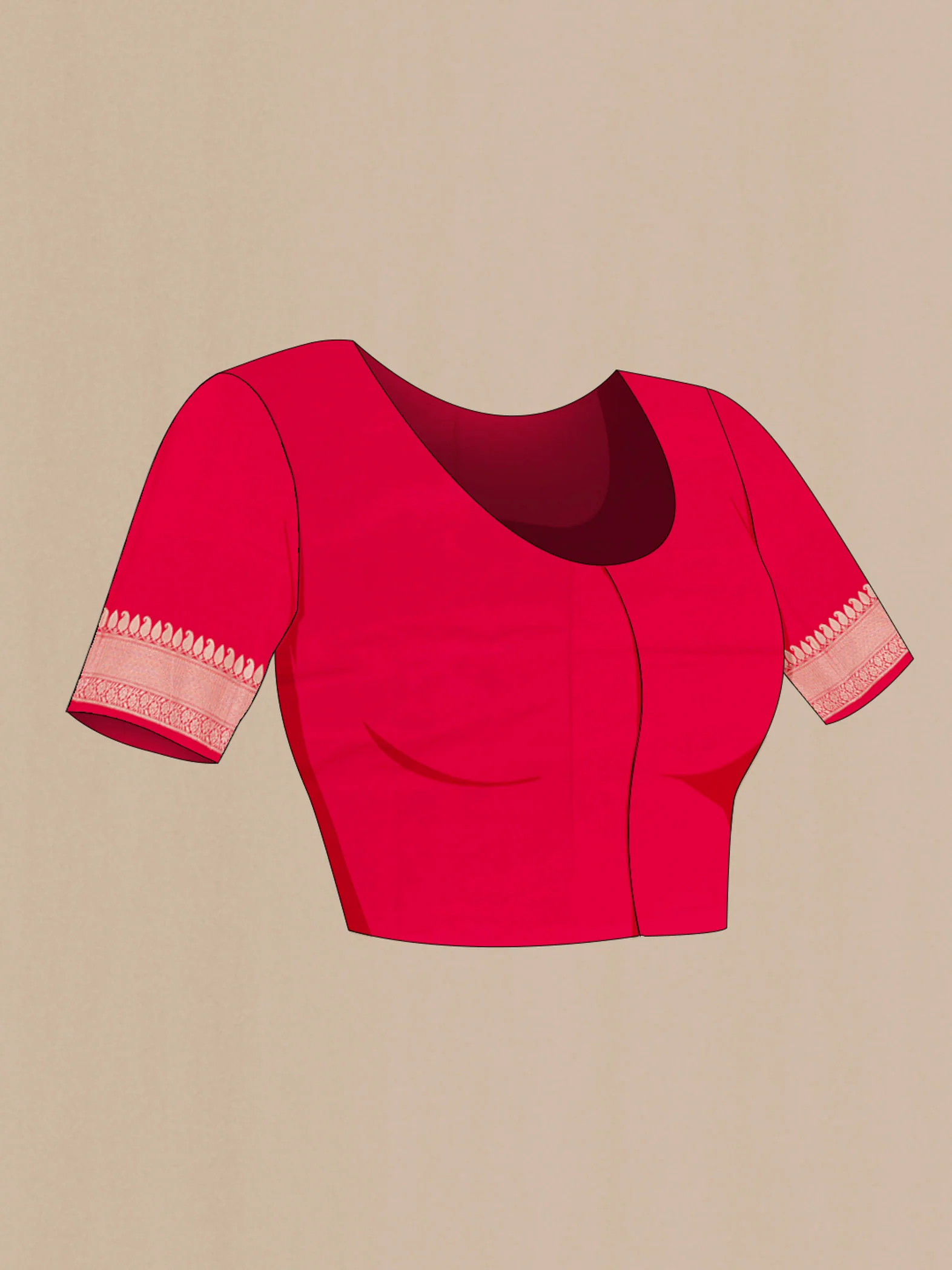 Pink Banarasi Silk Saree - Image 4