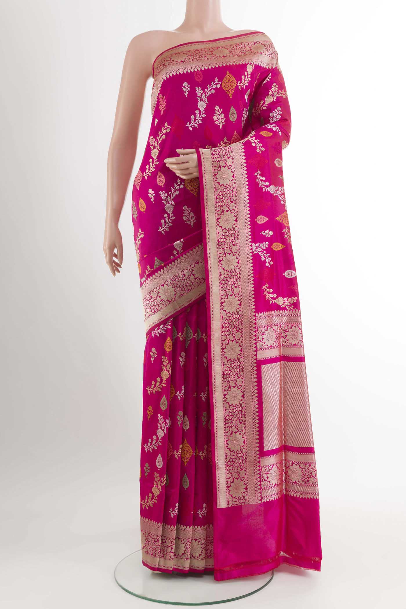 Pink Banarasi Silk Saree