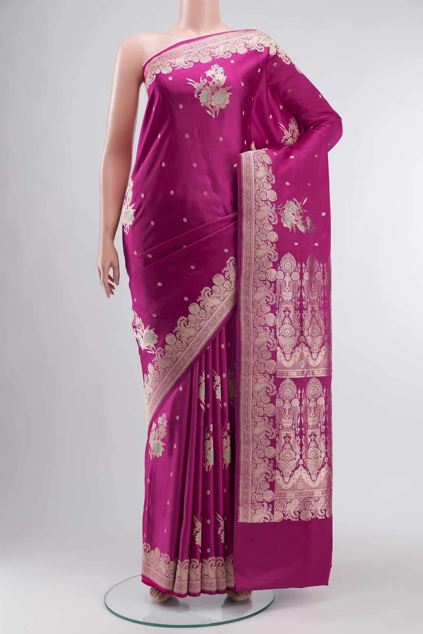 Pink Banarasi Silk Saree