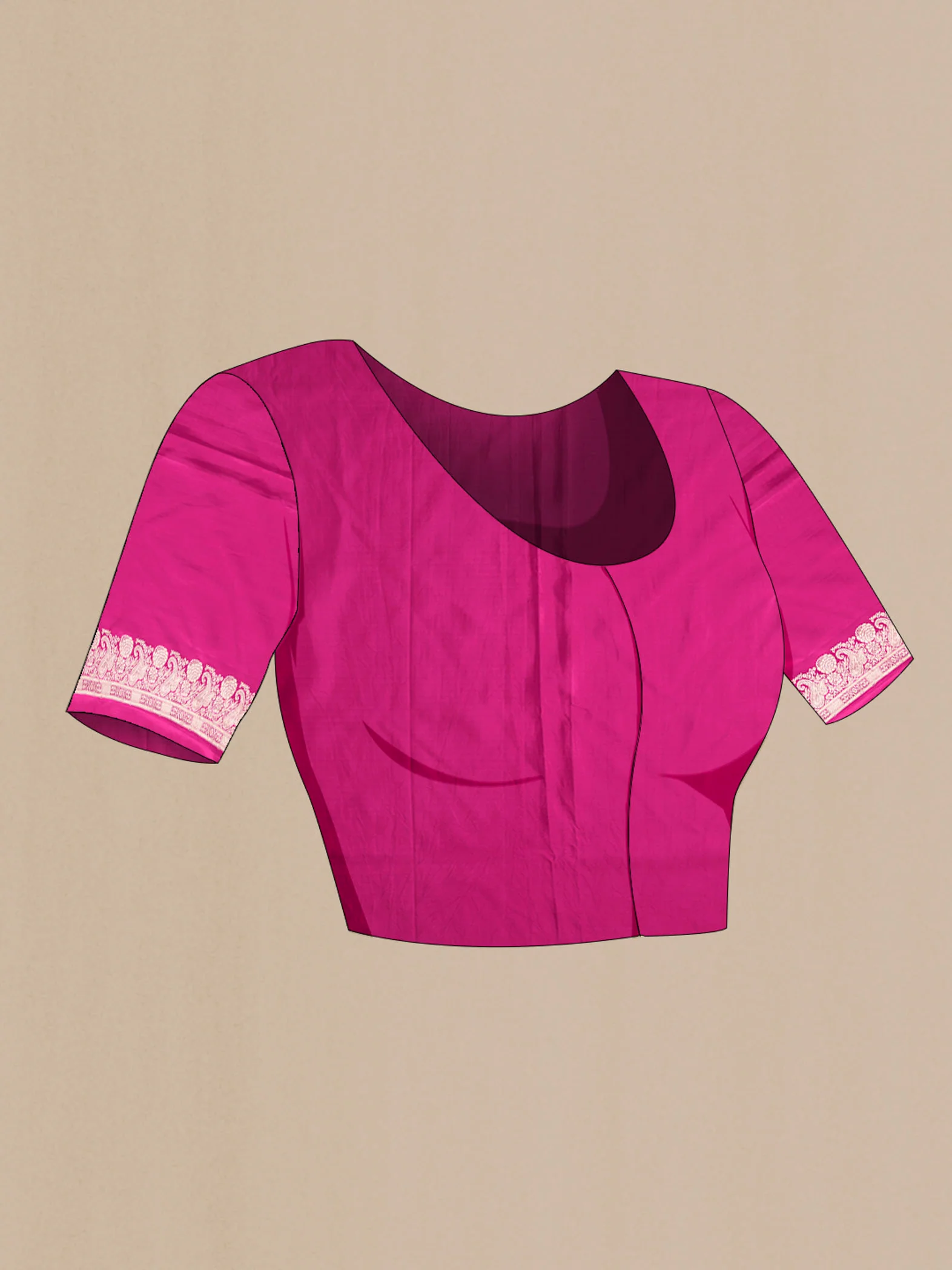 Pink Banarasi Silk Saree - Image 5