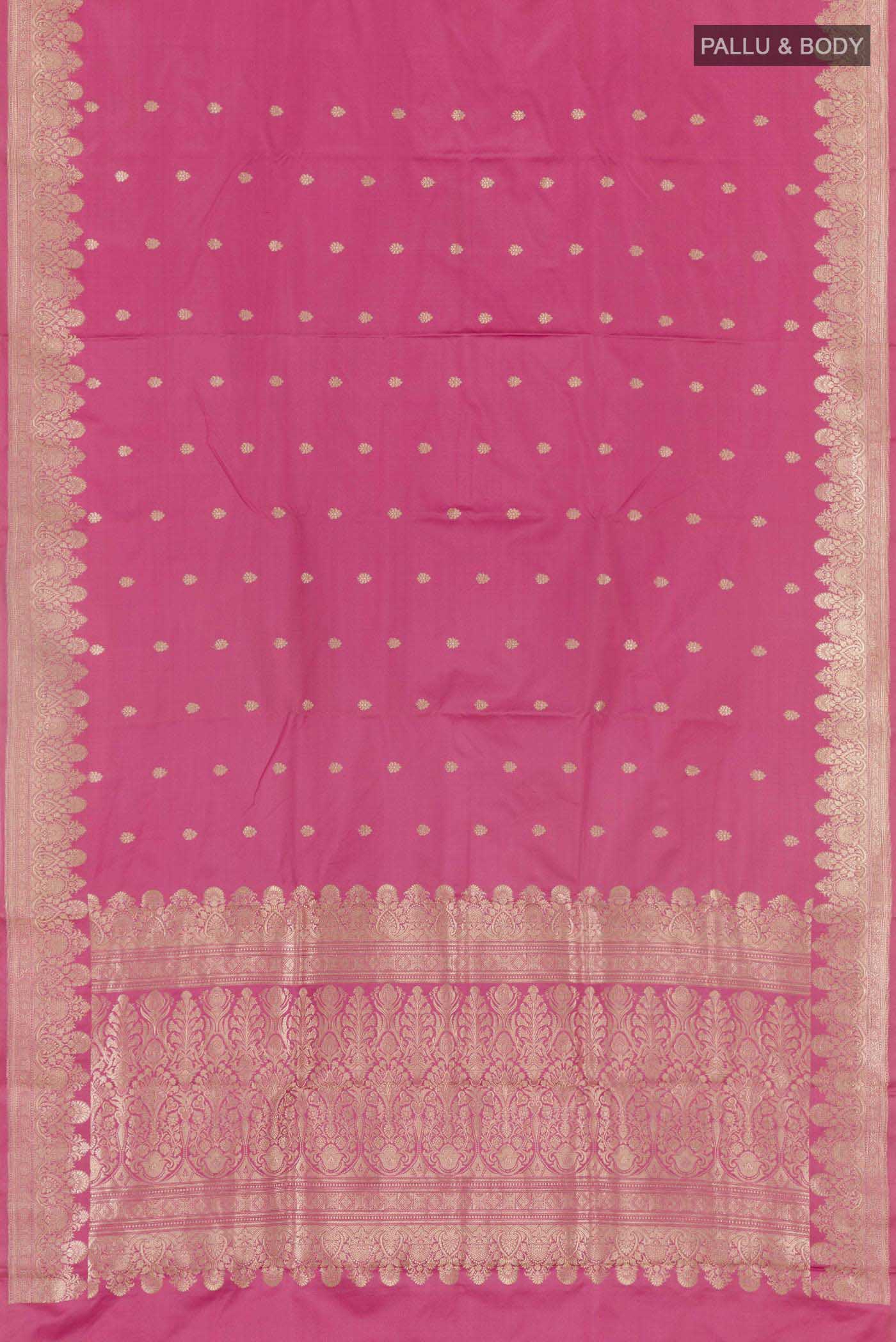 Pink Banarasi Silk Saree - Image 6