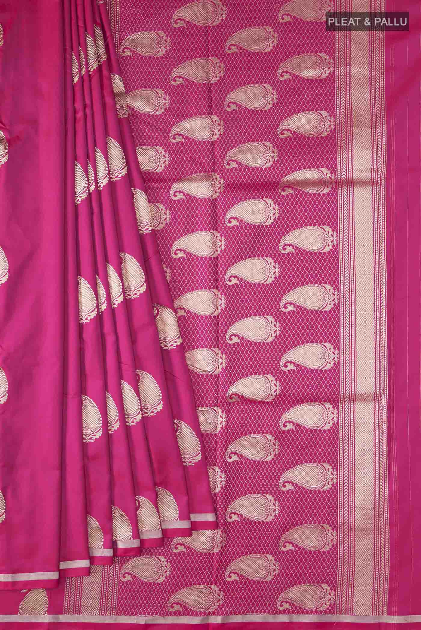 Pink Banarasi Silk Saree - Image 4