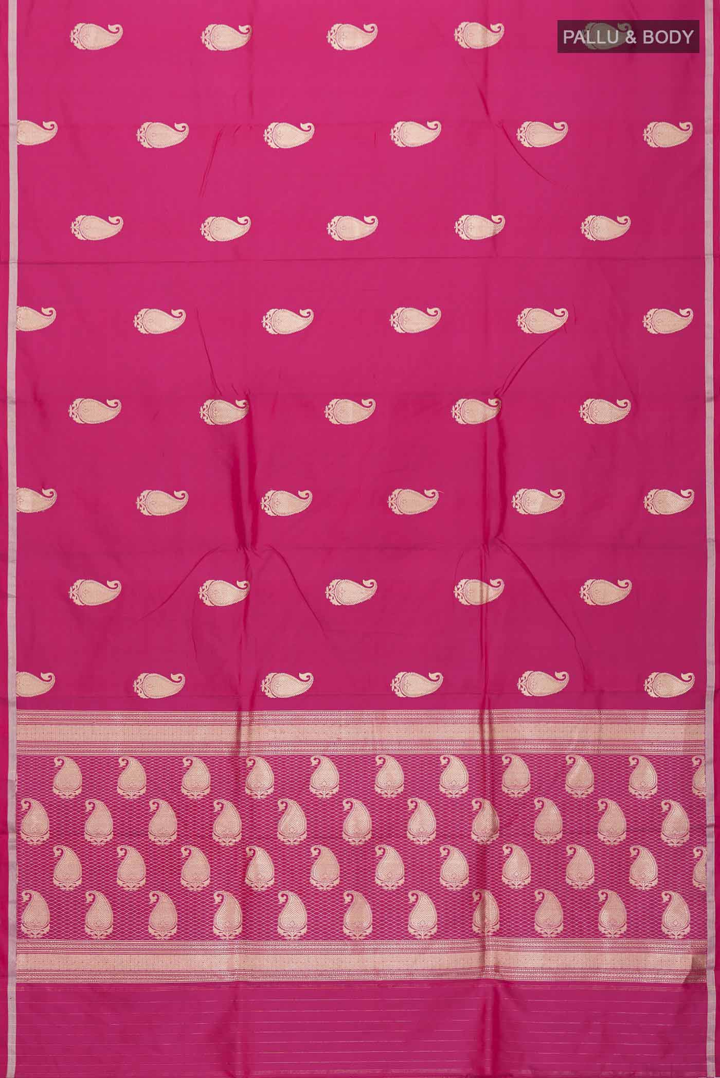 Pink Banarasi Silk Saree - Image 6