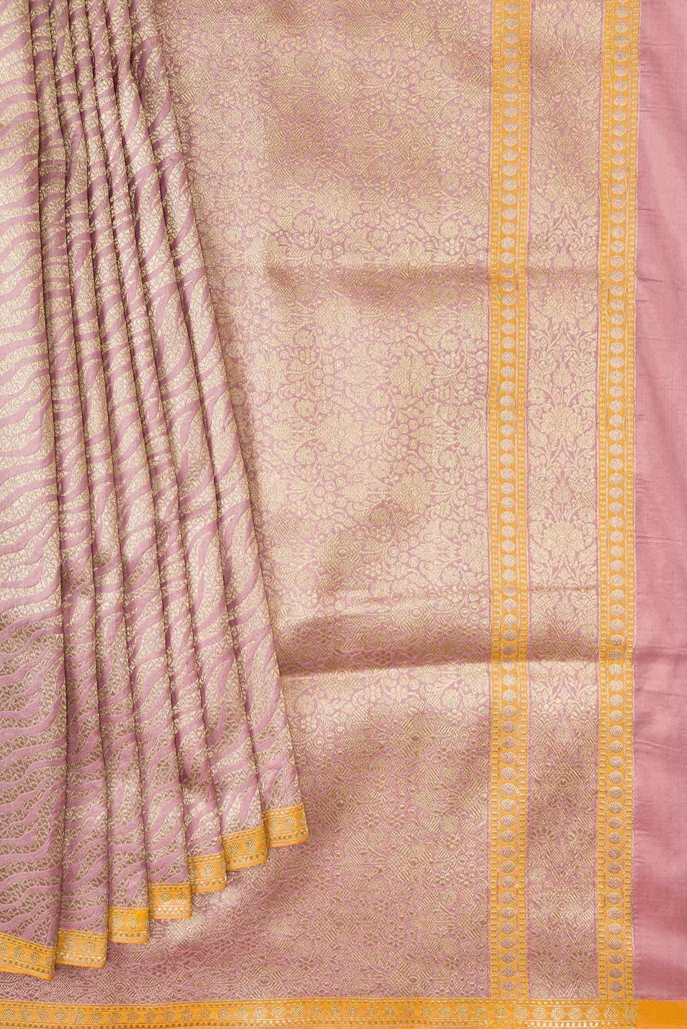 Pure Silk Pure Zari Pink Banarasi Saree - Image 3