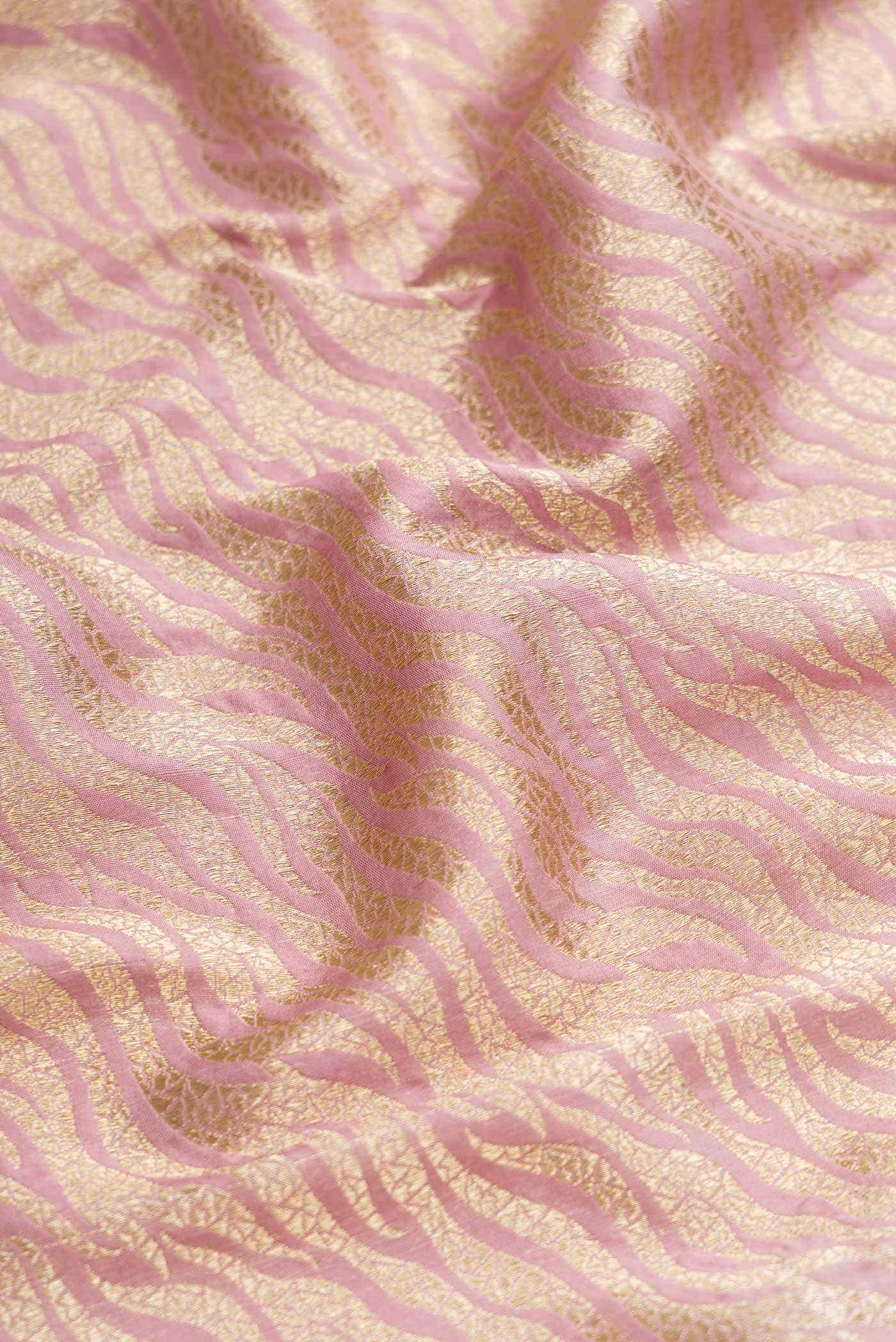 Pure Silk Pure Zari Pink Banarasi Saree - Image 6