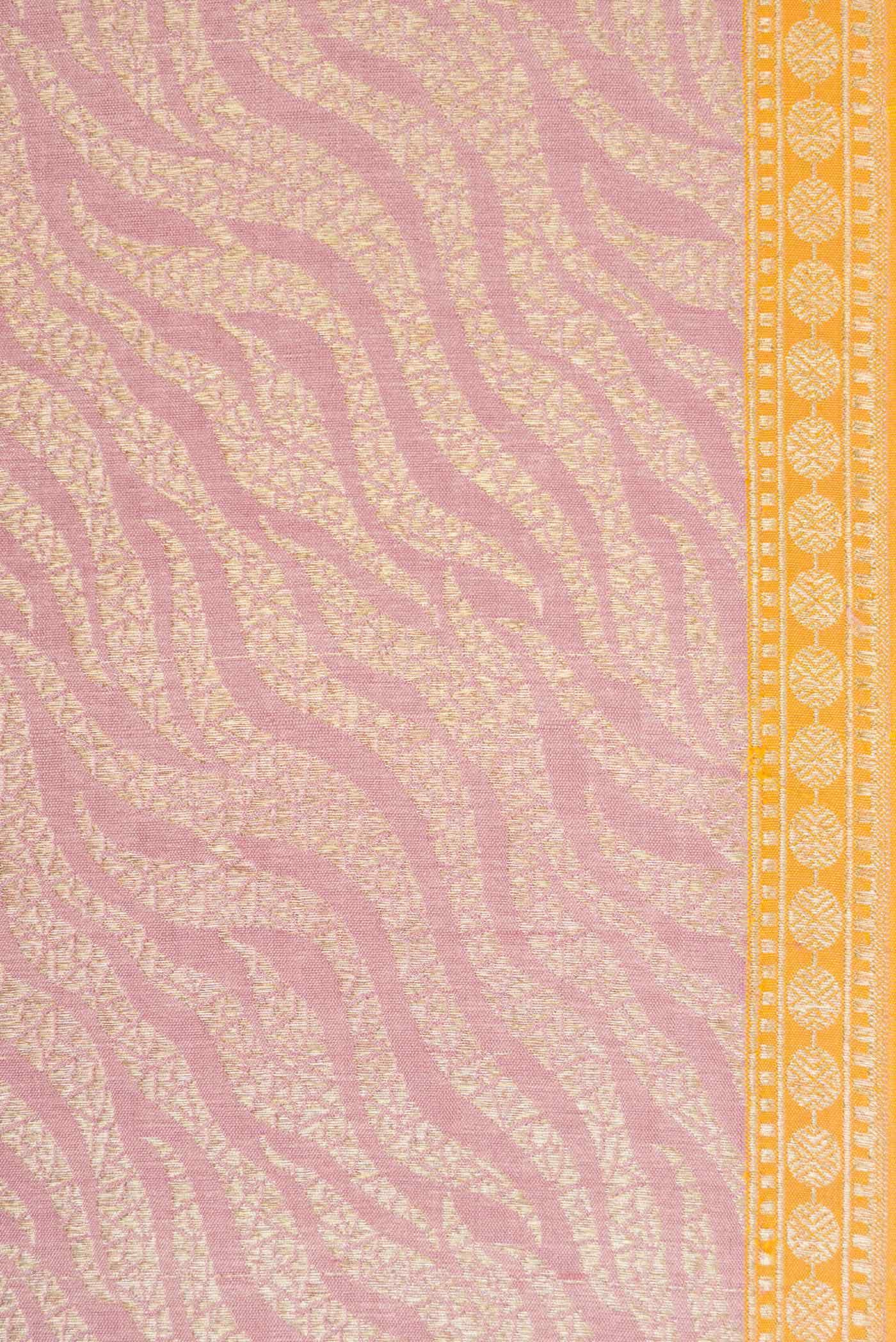 Pure Silk Pure Zari Pink Banarasi Saree - Image 9