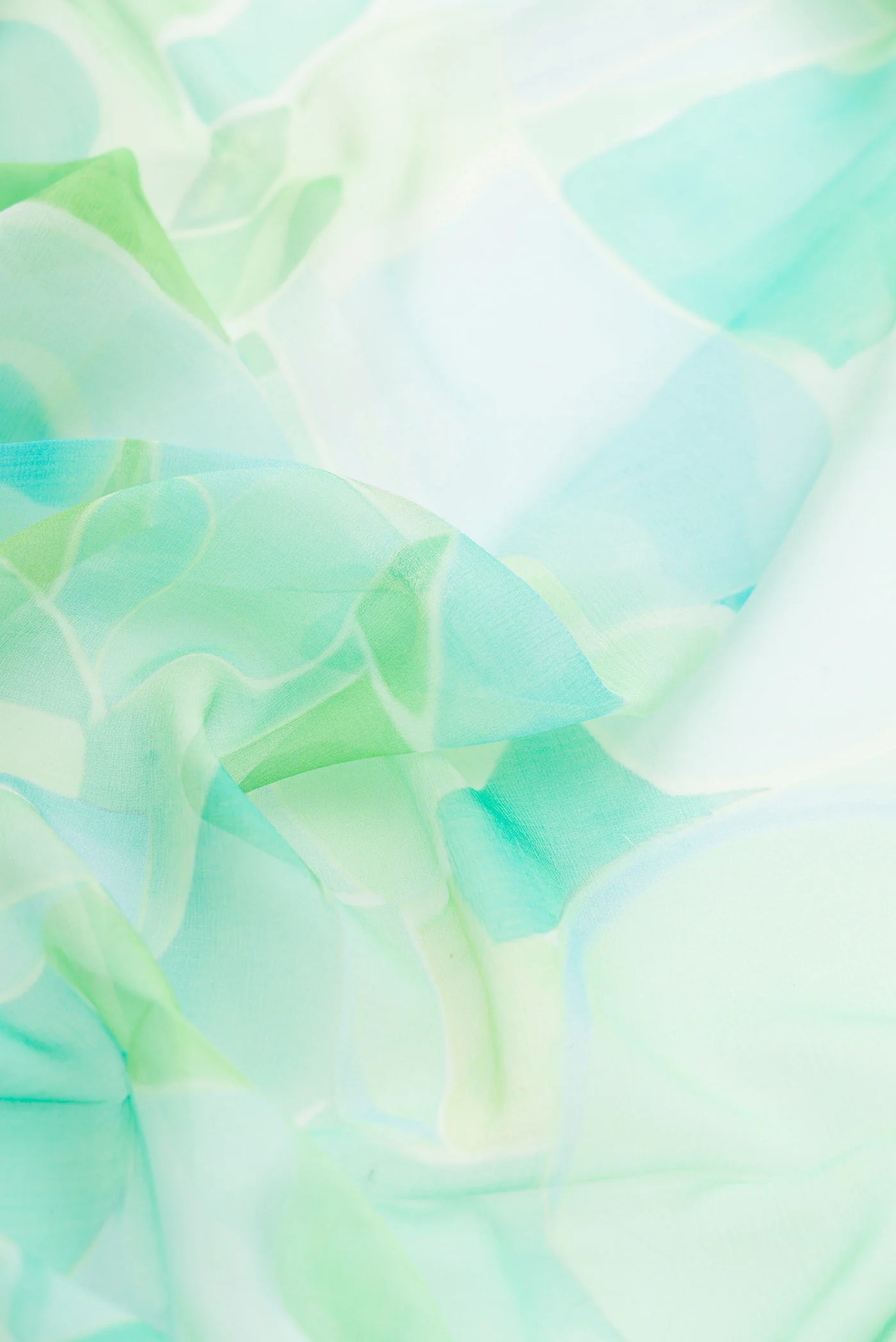 Light Blue Mysore Chiffon Saree - Image 2
