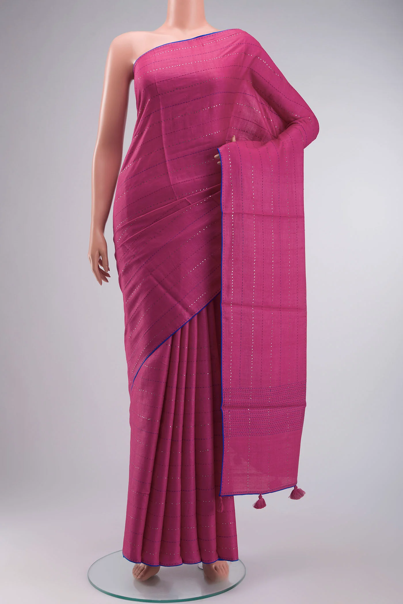 Pink Bhagalpuri Tussar Silk Saree
