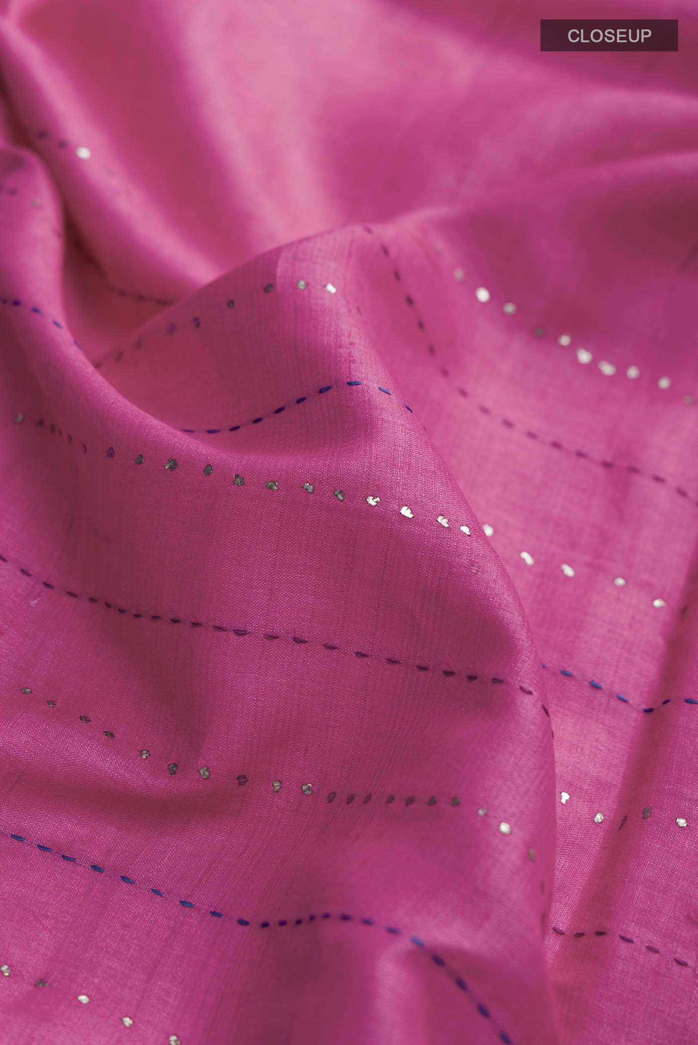 Pink Bhagalpuri Tussar Silk Saree - Image 2