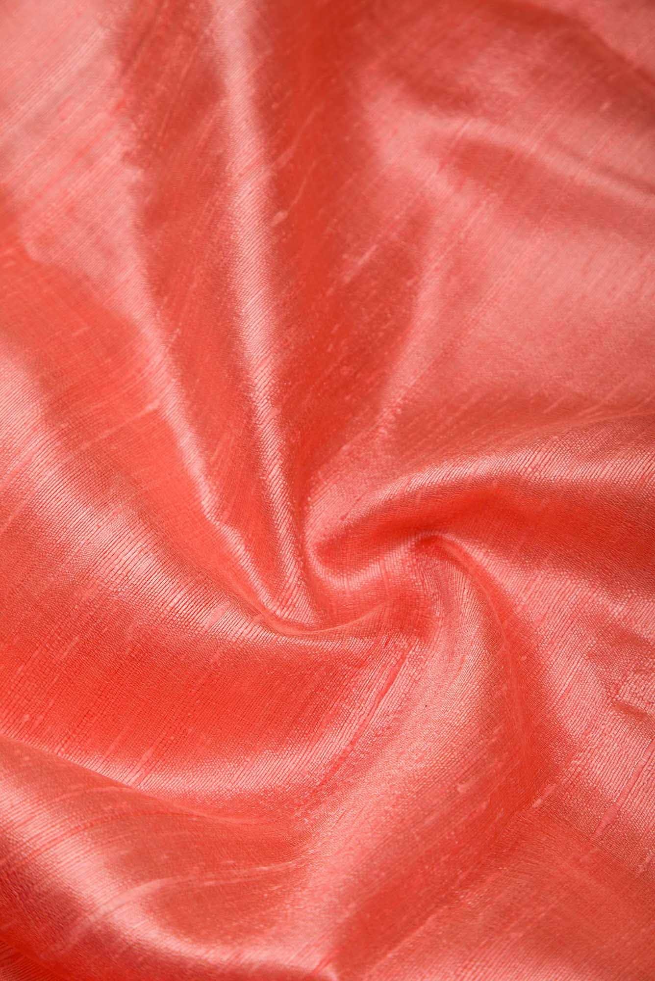 Gina-Peach Bhagalpuri Tussar Silk Saree - Image 3