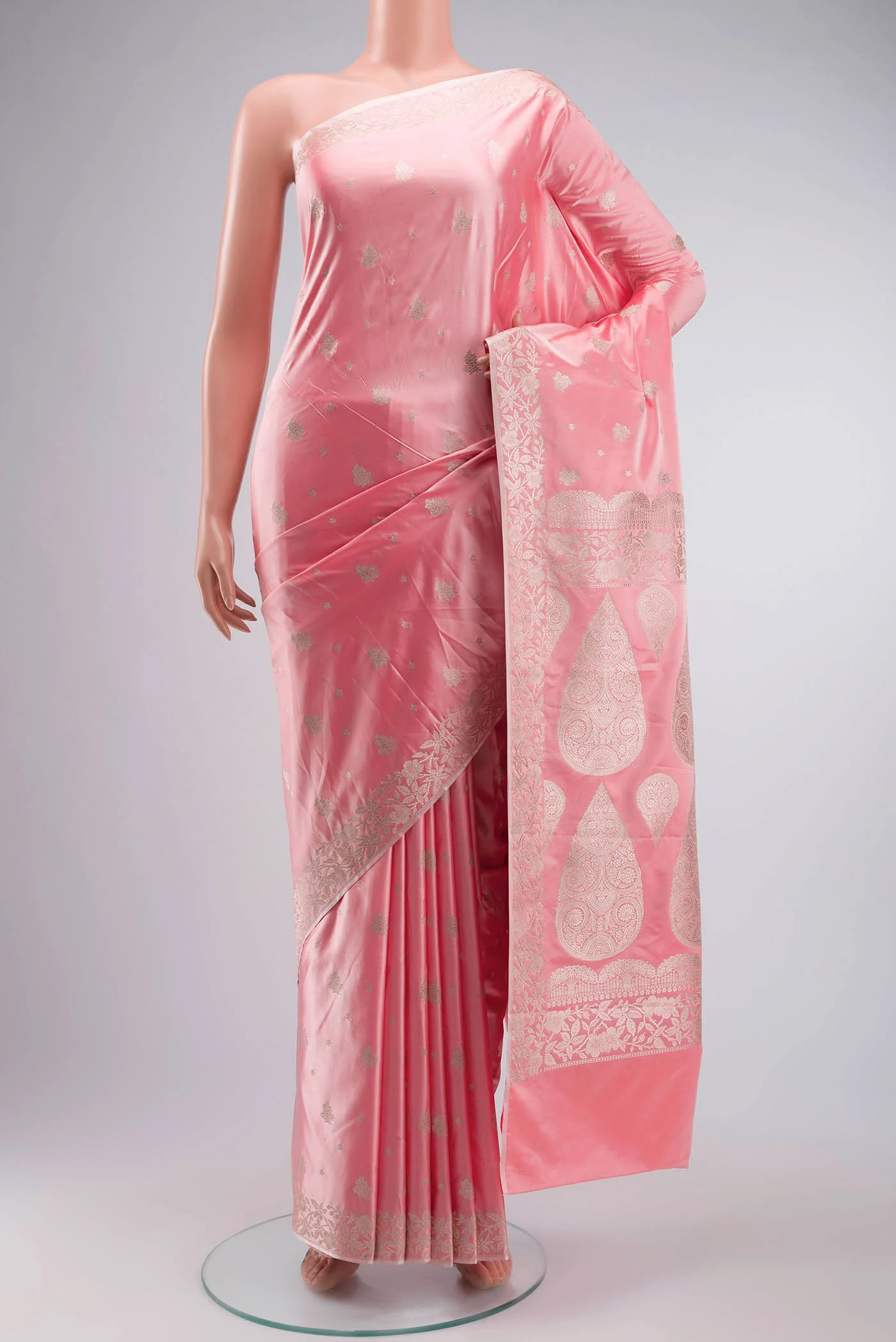 Pink Blended Banarasi Silk Saree