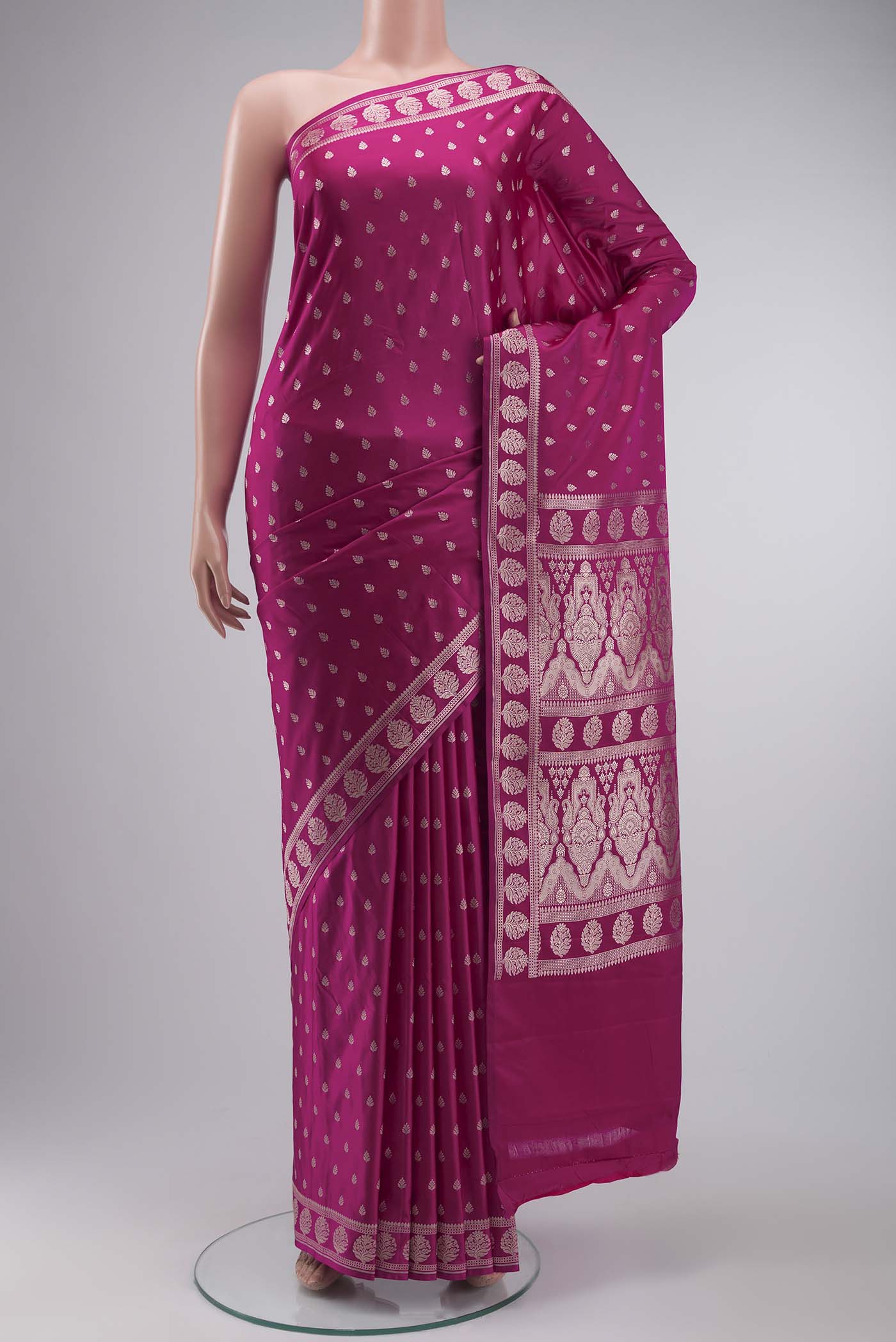 Pink Blended Banarasi Silk Saree