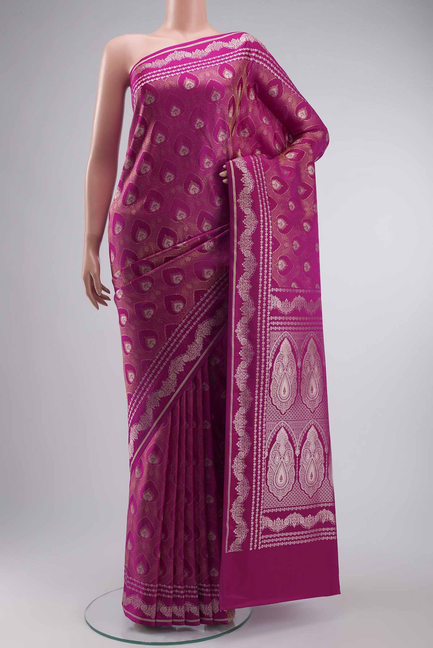 Pink Blended Banarasi Silk Saree