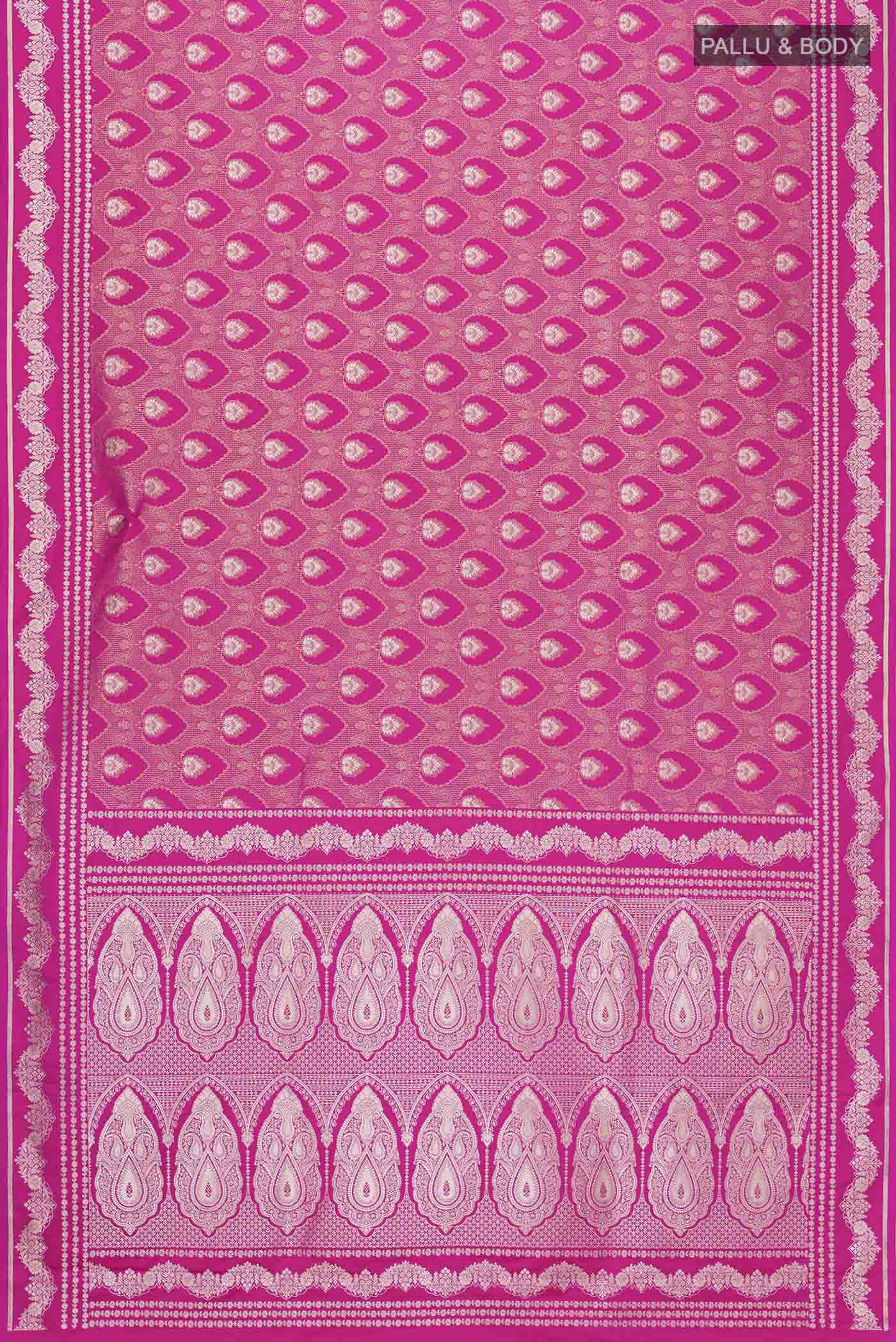 Pink Blended Banarasi Silk Saree - Image 5