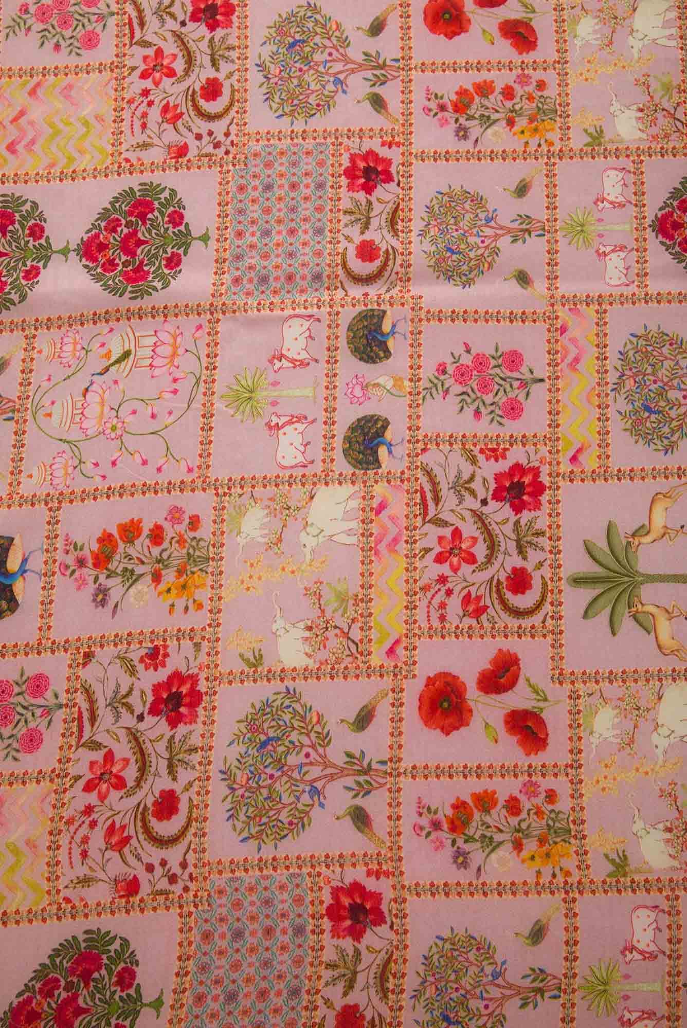 Pink Chanderi Silk Dress Material - Image 2