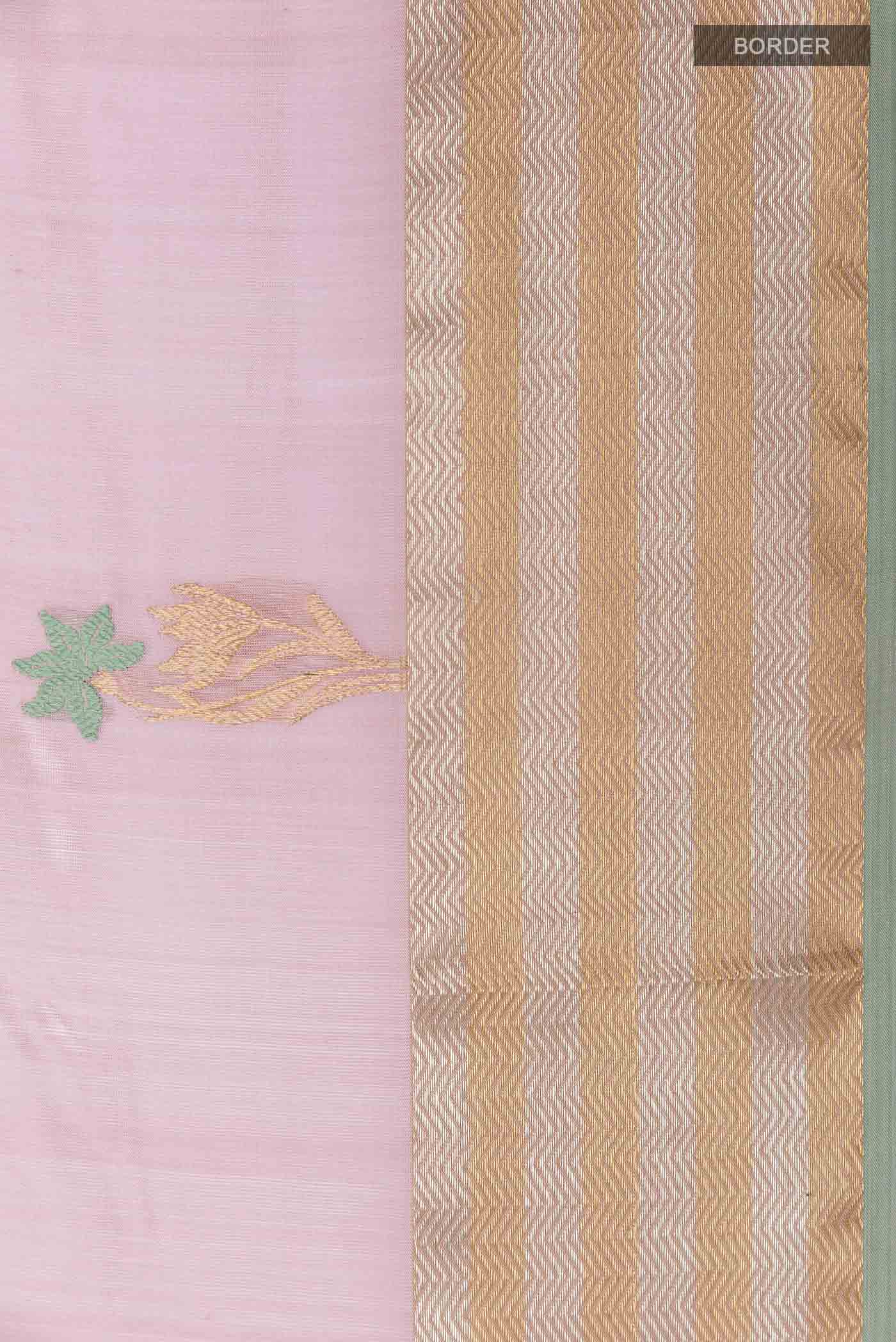 Pink Chanderi Silk Saree - Image 3