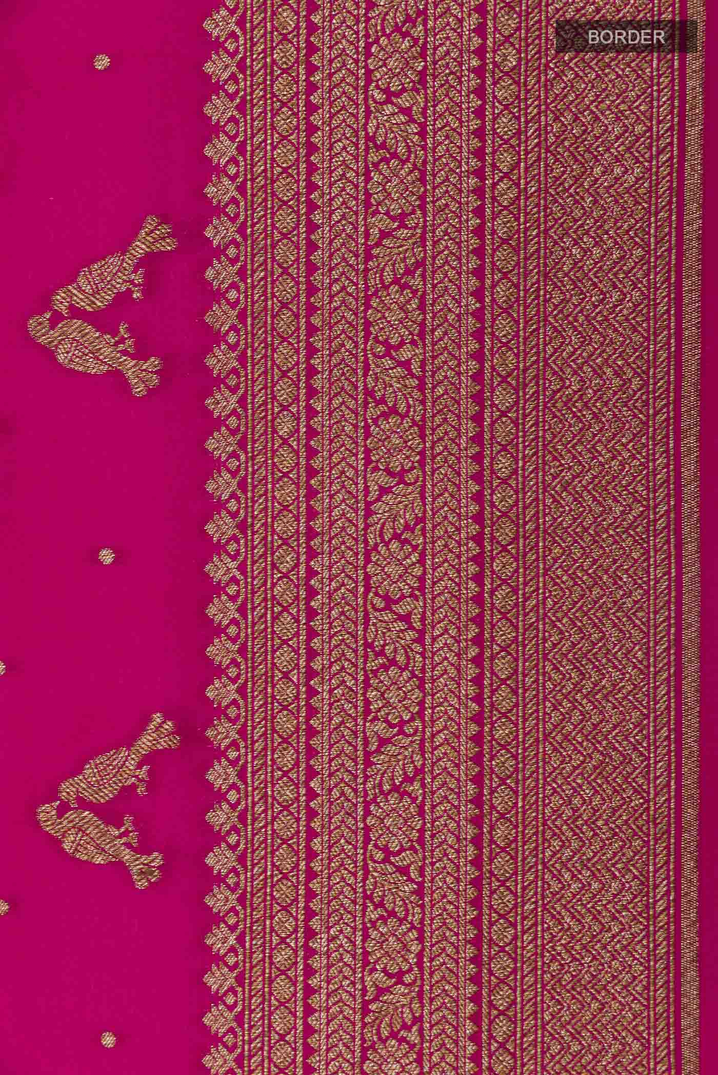 Pink Crepe Saree - Image 3
