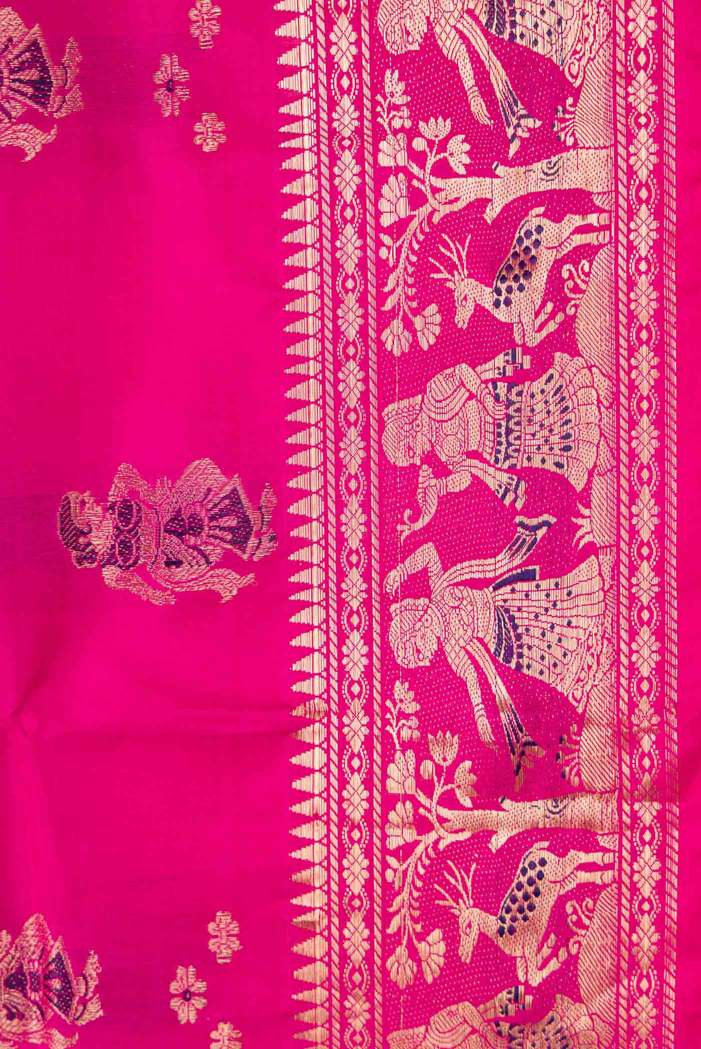 Pink Dual Tone Baluchari Silk Saree - Image 3