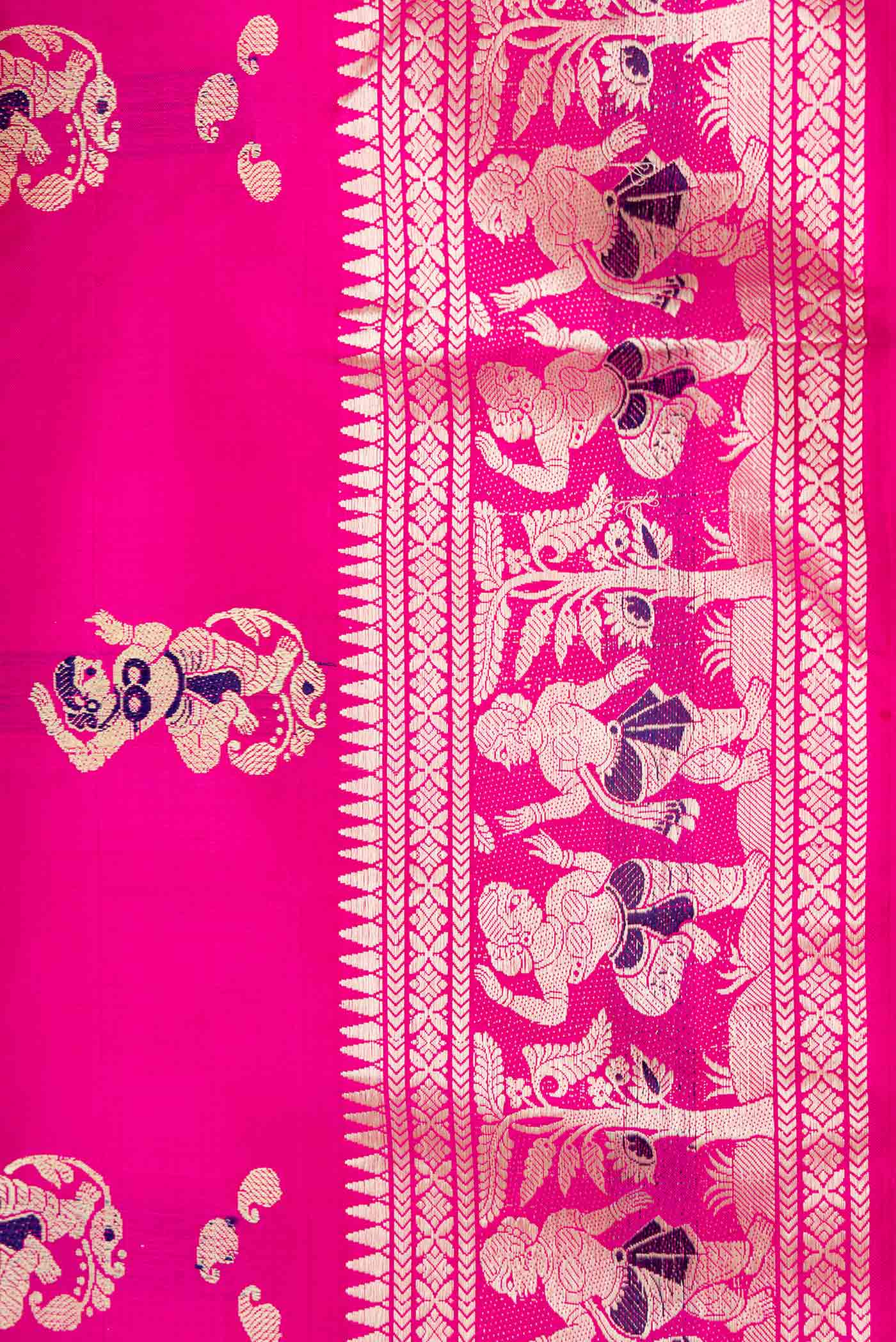 Pink Dual Tone Baluchari Silk Saree - Image 3