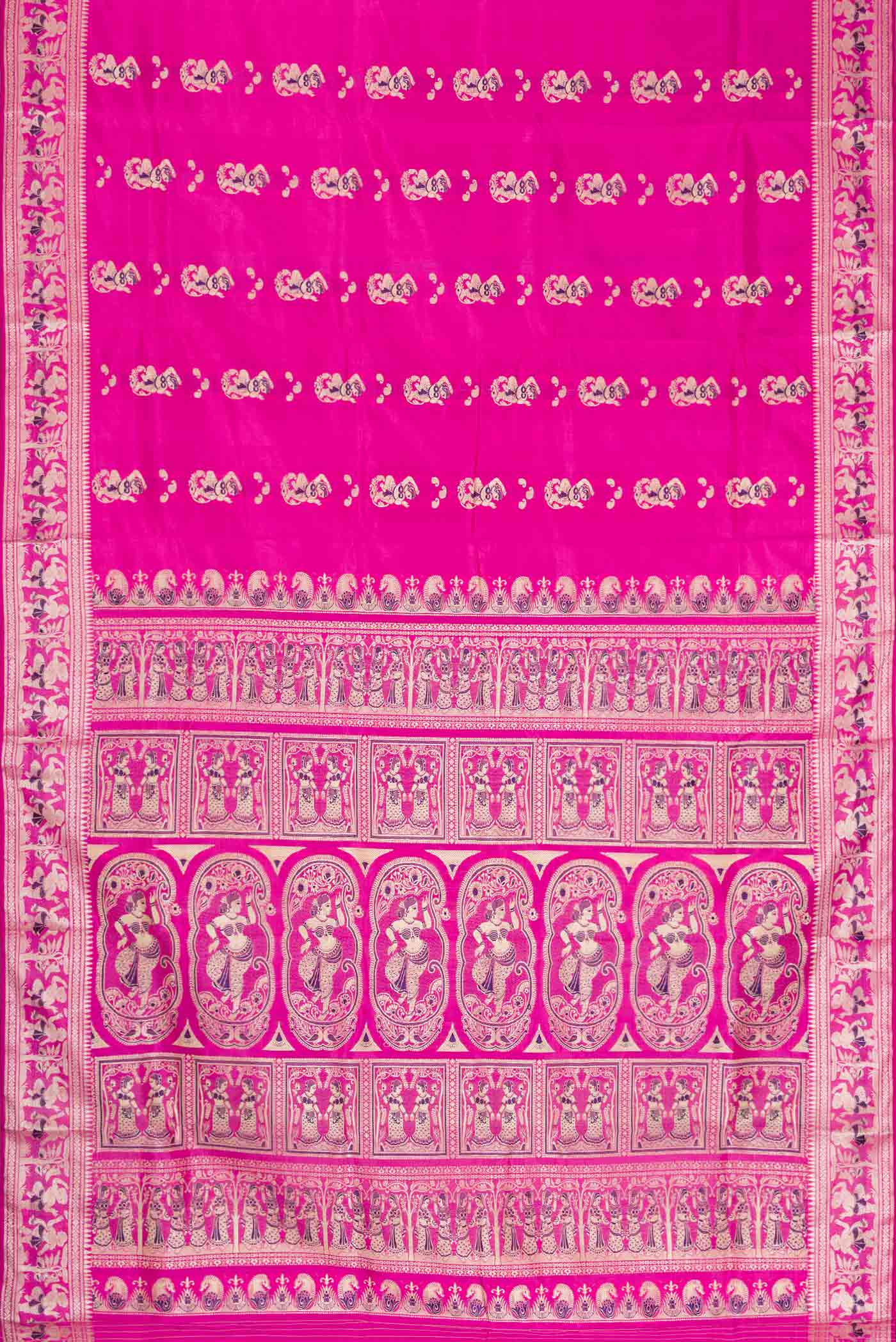 Pink Dual Tone Baluchari Silk Saree - Image 6