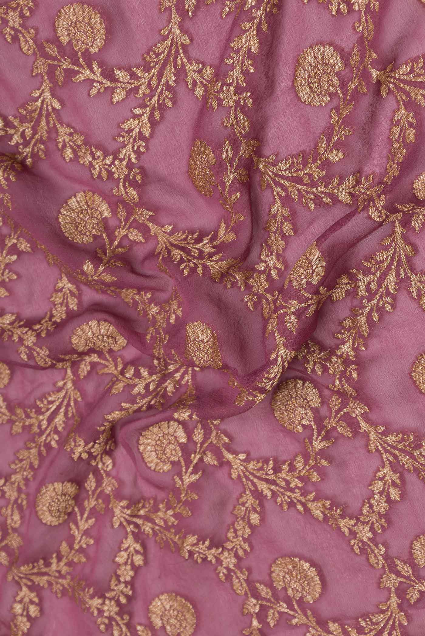 Pink Dual Tone Banarasi Georgette Saree - Image 2