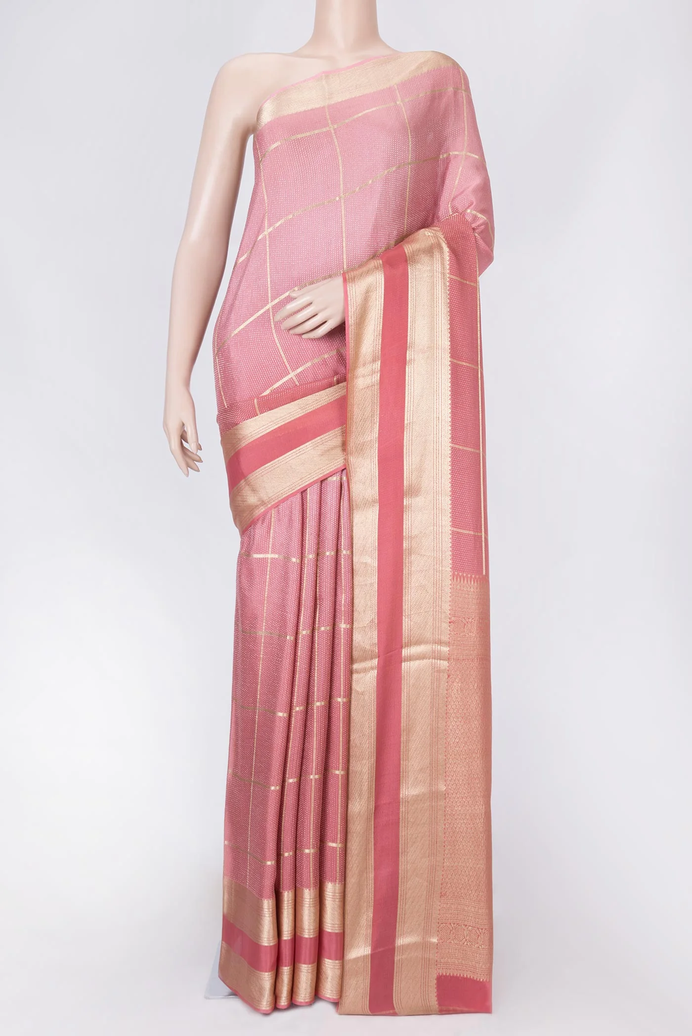 Pink Dual Tone Banarasi Georgette Saree