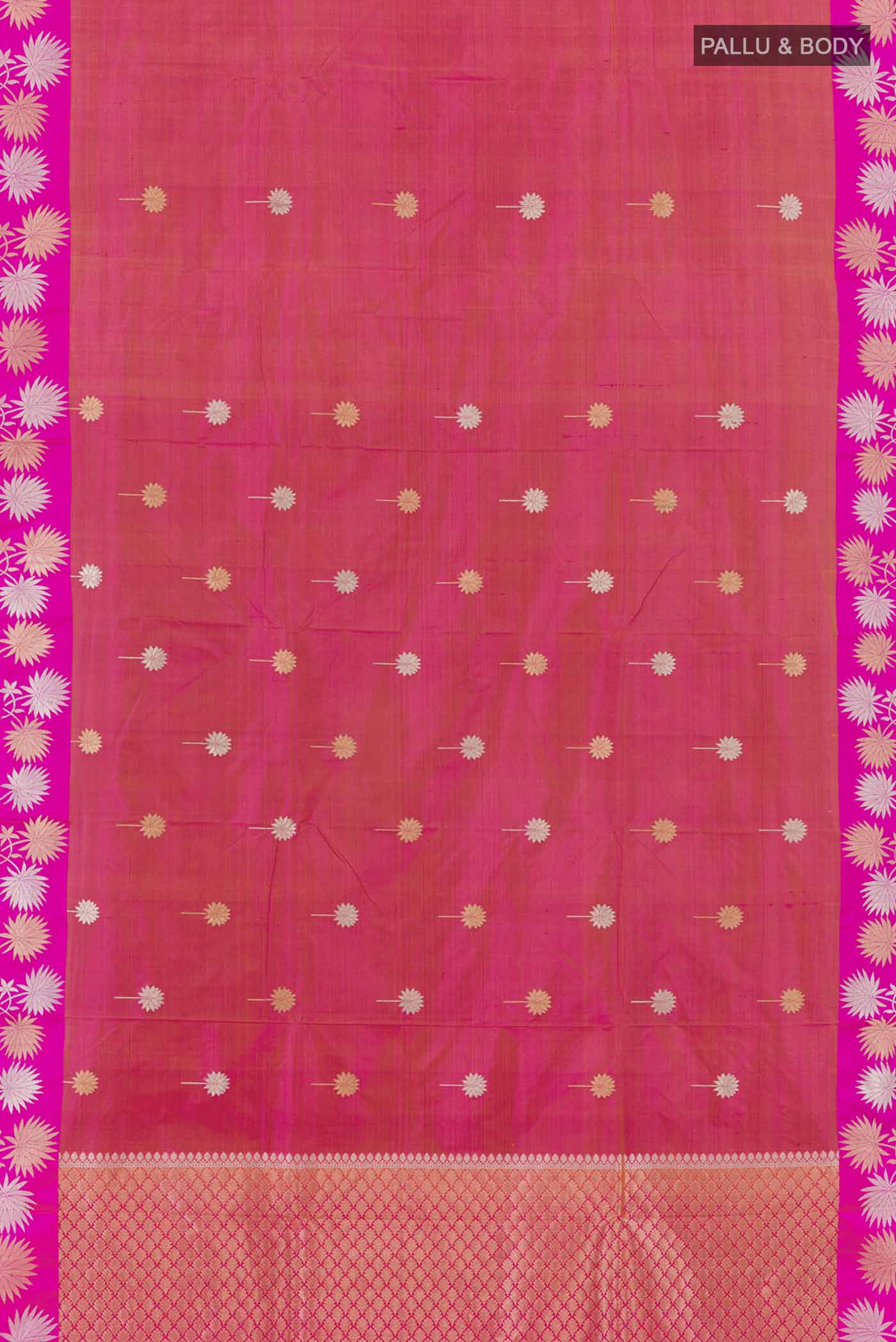 Pink Dual Tone Banarasi Katan Silk Saree - Image 4