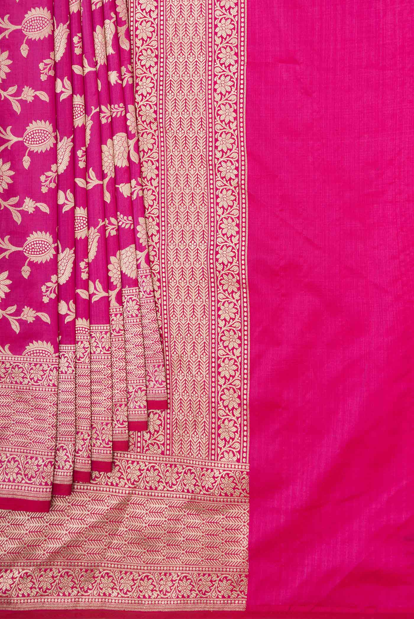 Pink Dual Tone Banarasi Saree - Image 4