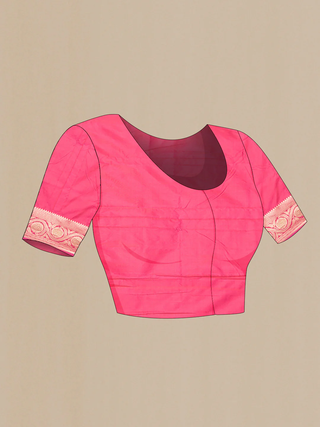 Pink Dual Tone Banarasi Saree - Image 4
