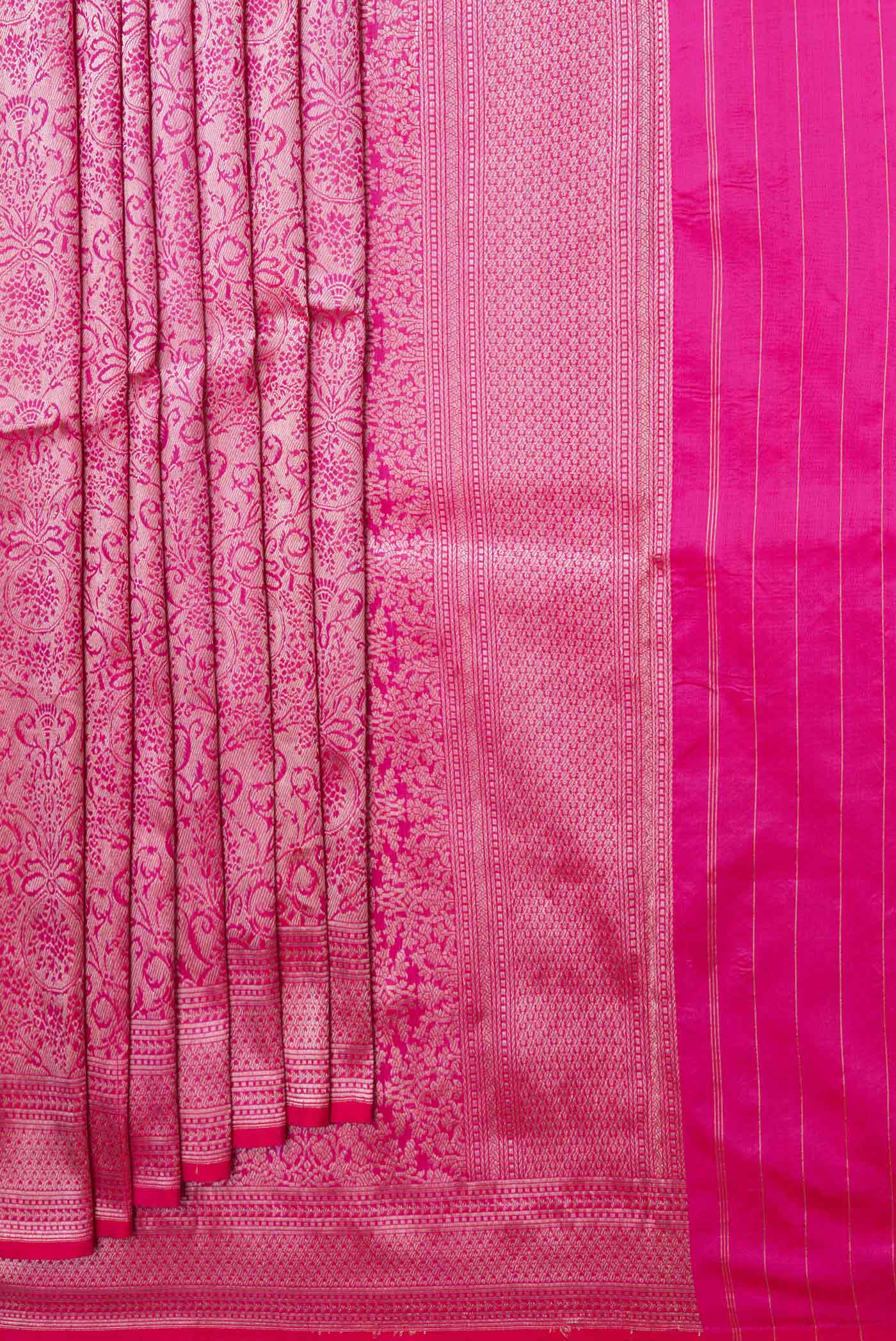 Pink Dual Tone Banarasi Saree - Image 4