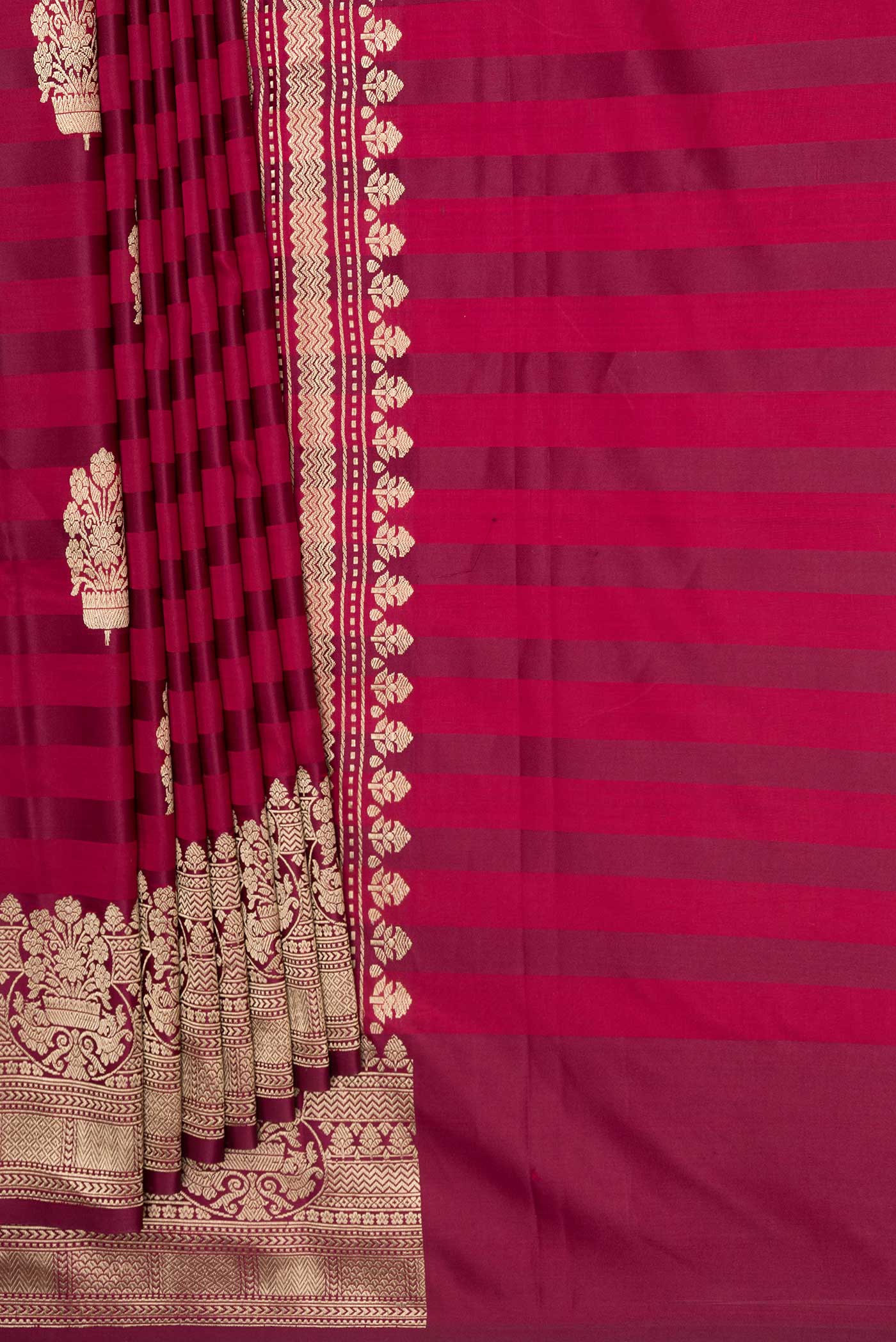 Maroon Banarasi Saree - Image 4