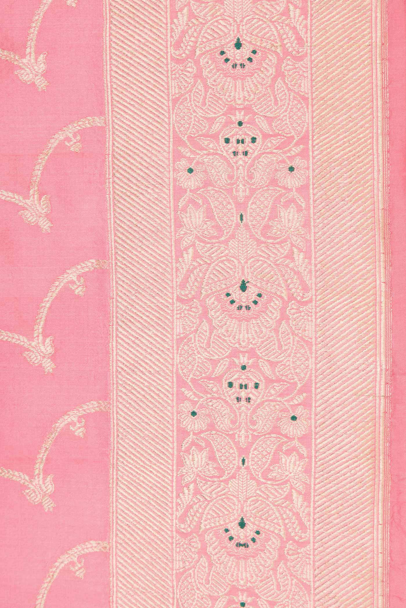 Pink Dual Tone Banarasi Silk Saree - Image 3