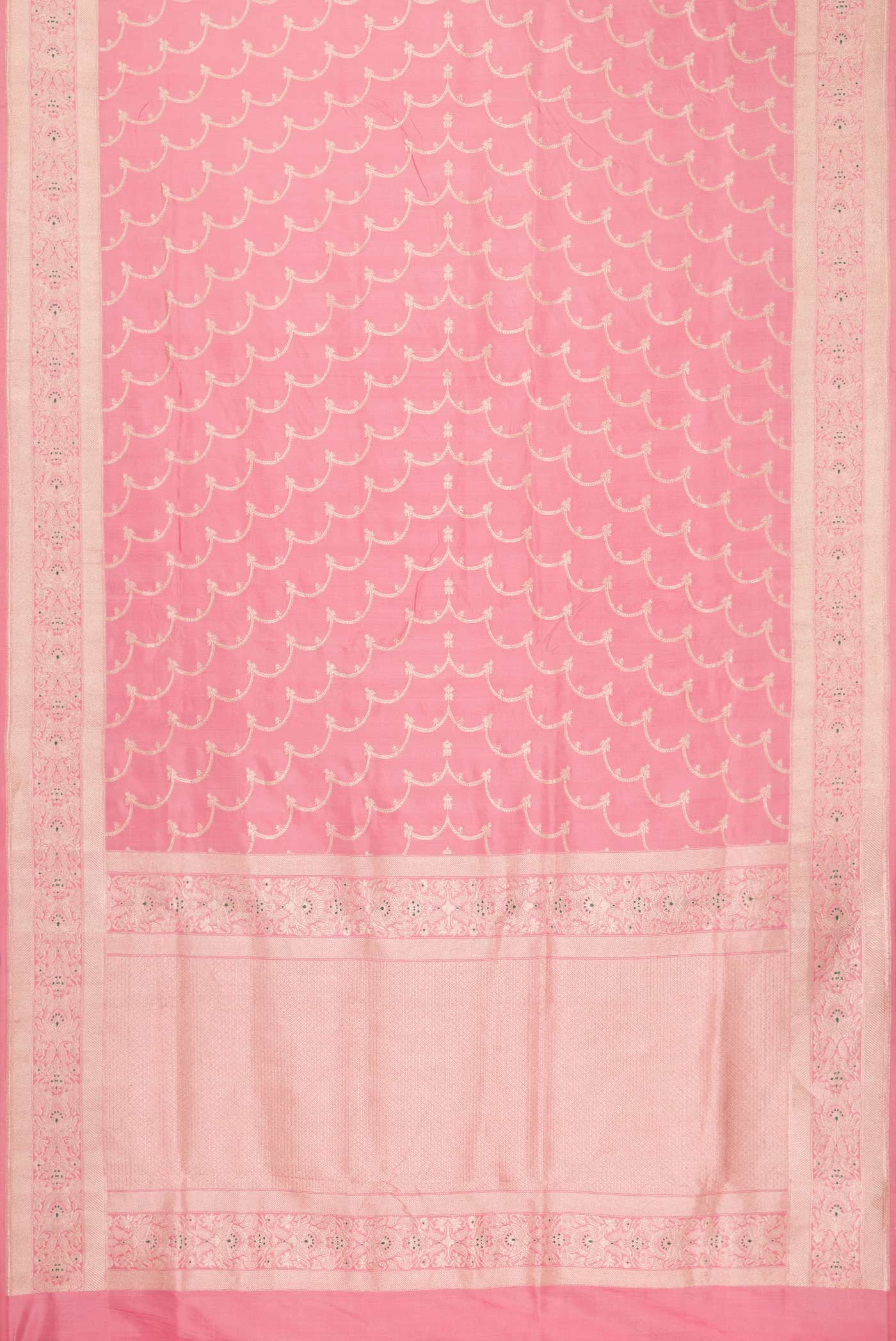 Pink Dual Tone Banarasi Silk Saree - Image 6