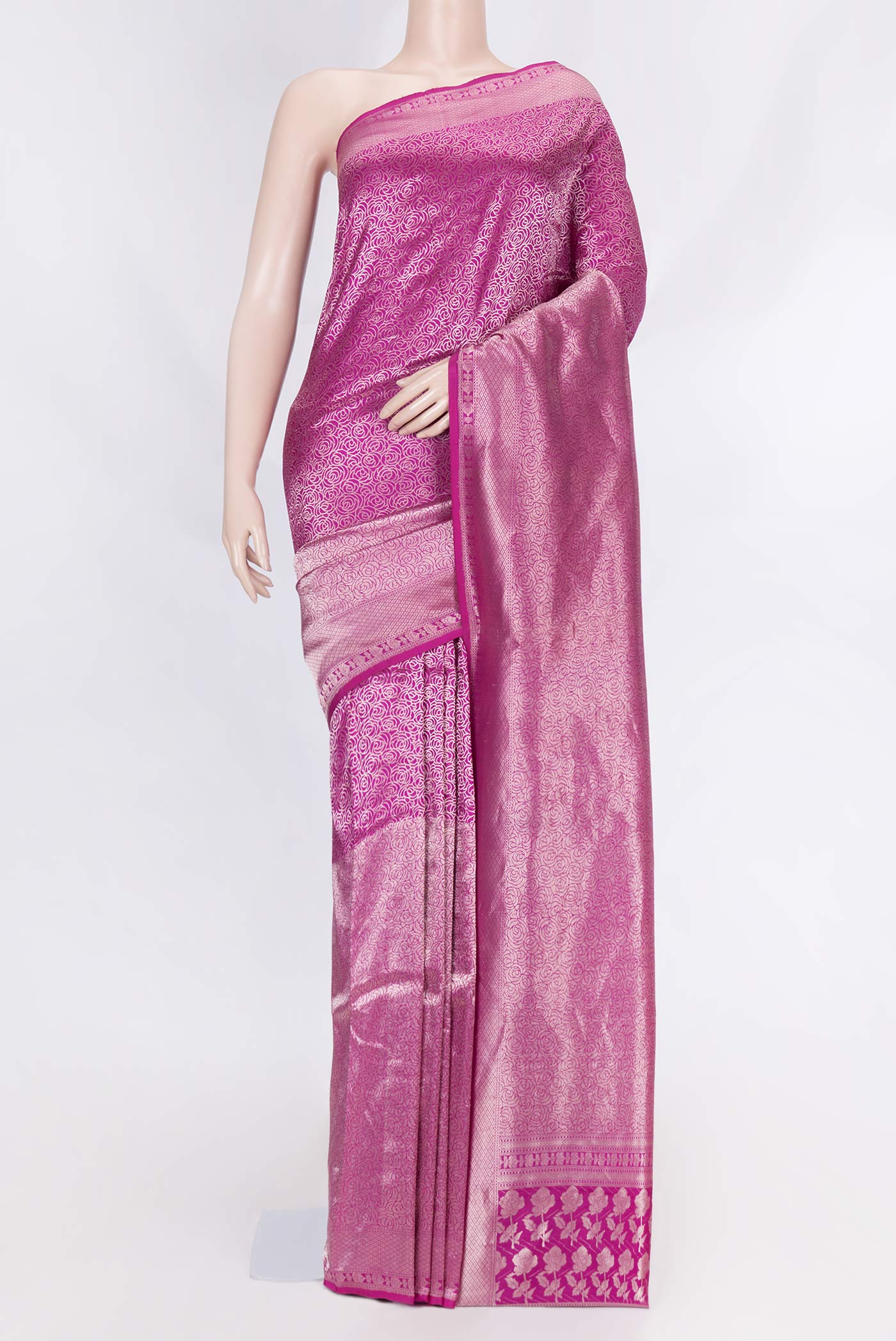Magenta Banarasi Silk Saree