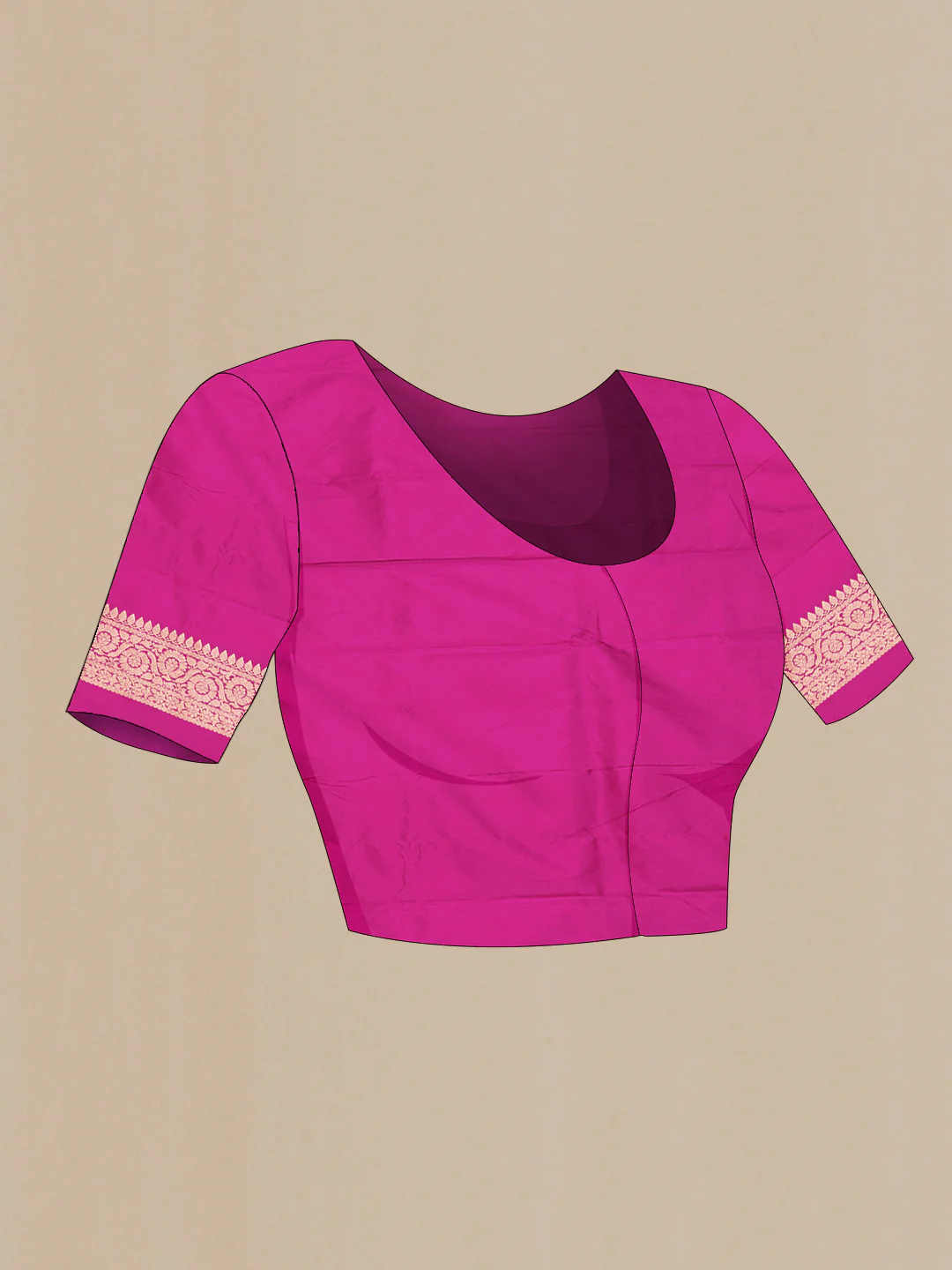 Pink Dual Tone Banarasi Silk Saree - Image 5