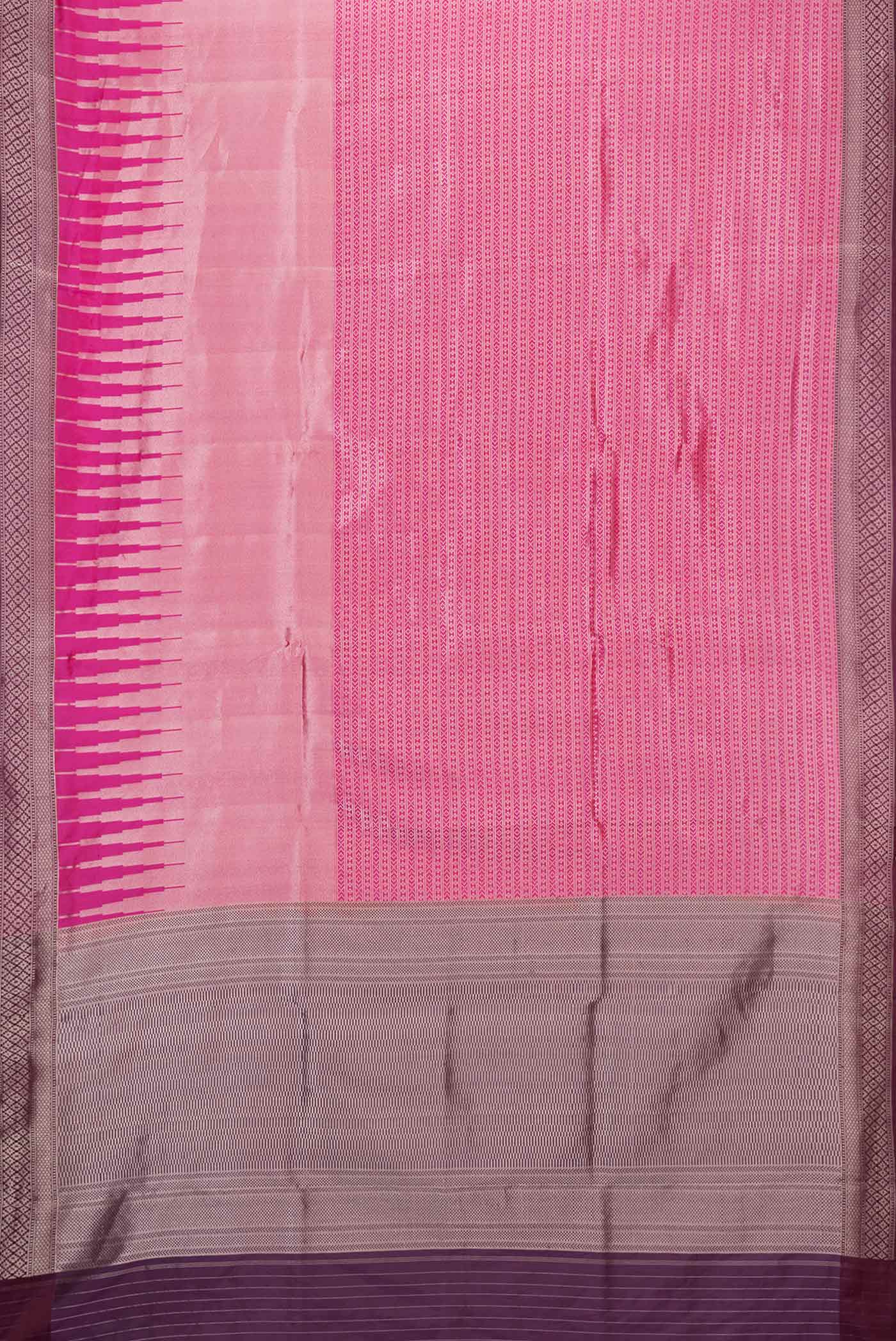 Pink Dual Tone Banarasi Silk Saree - Image 2