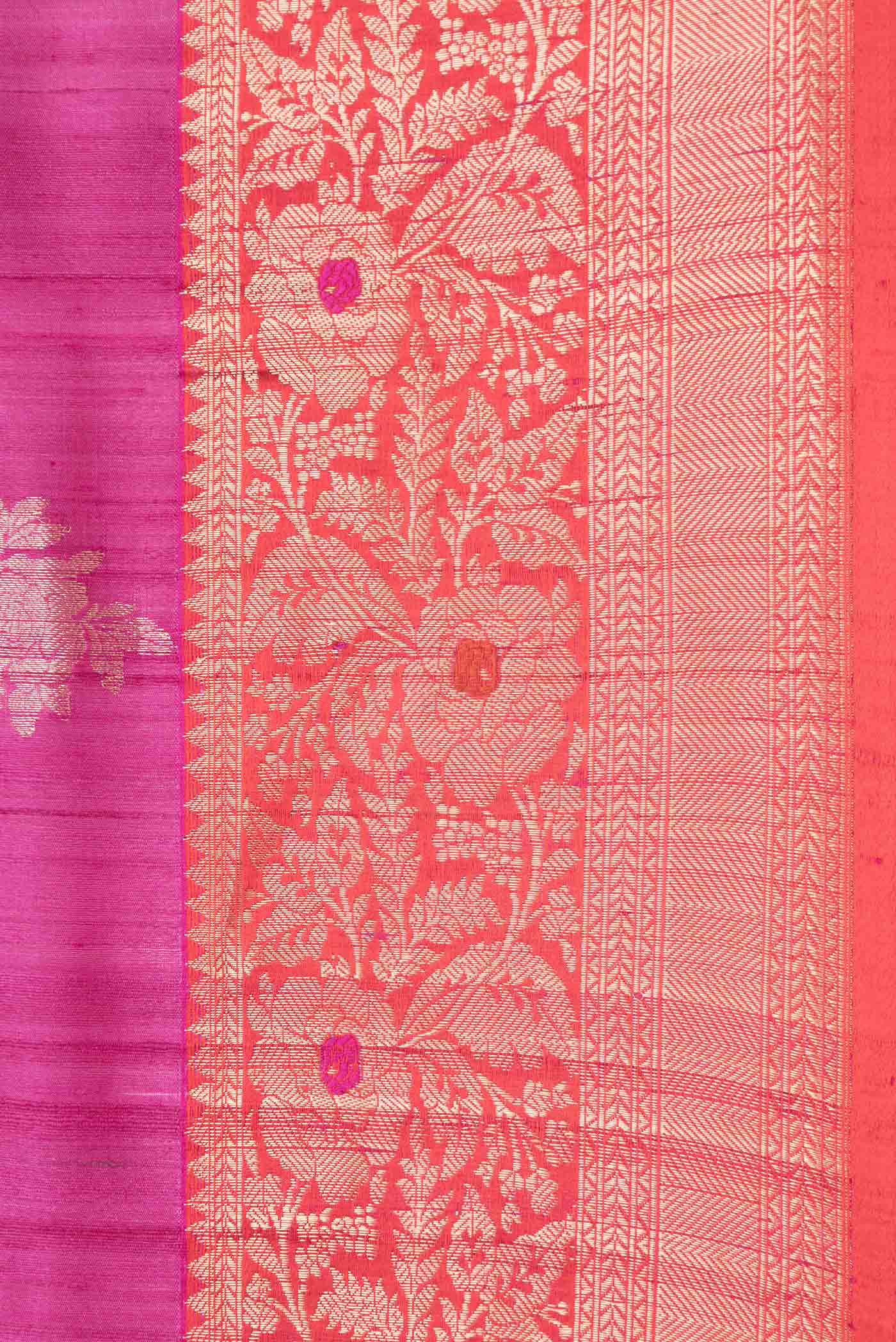 Pink Dual Tone Banarasi Silk Saree - Image 3