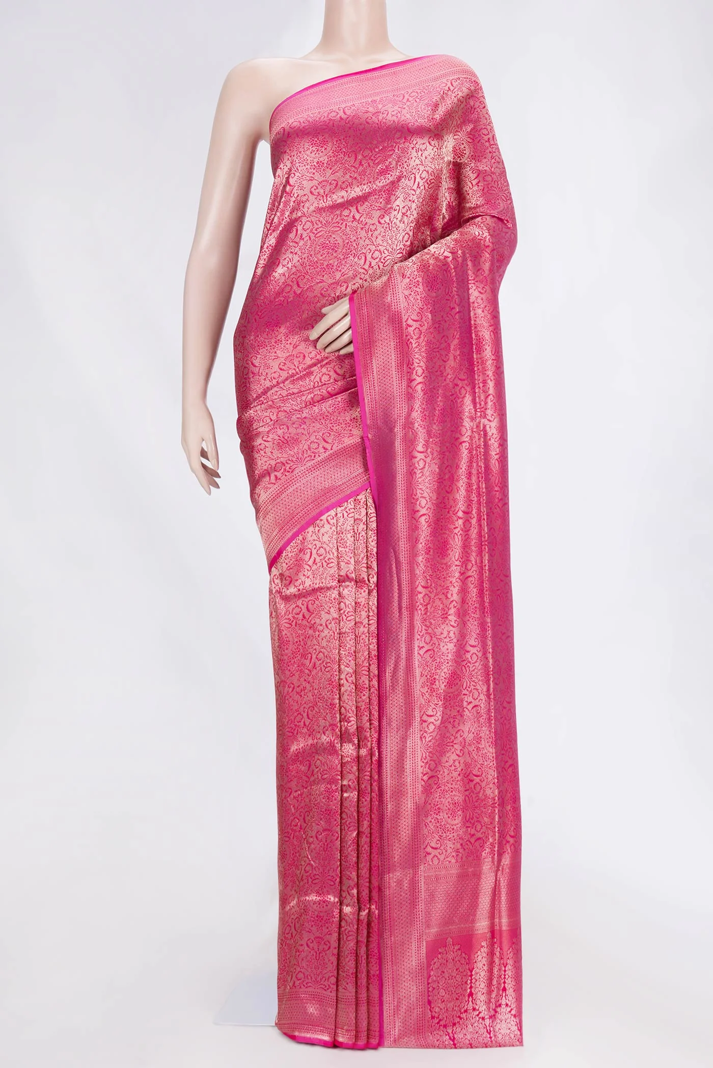 Pink Dual Tone Banarasi Silk Saree